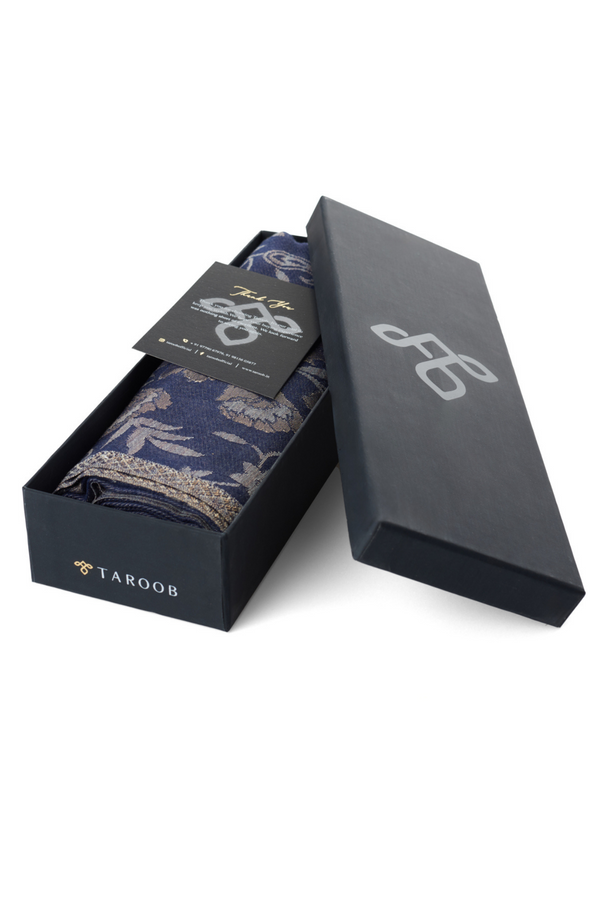 Taroob Gift Set of Zari Silk Modal Kaani Stole for Him or Her ( Unisex Stole )
