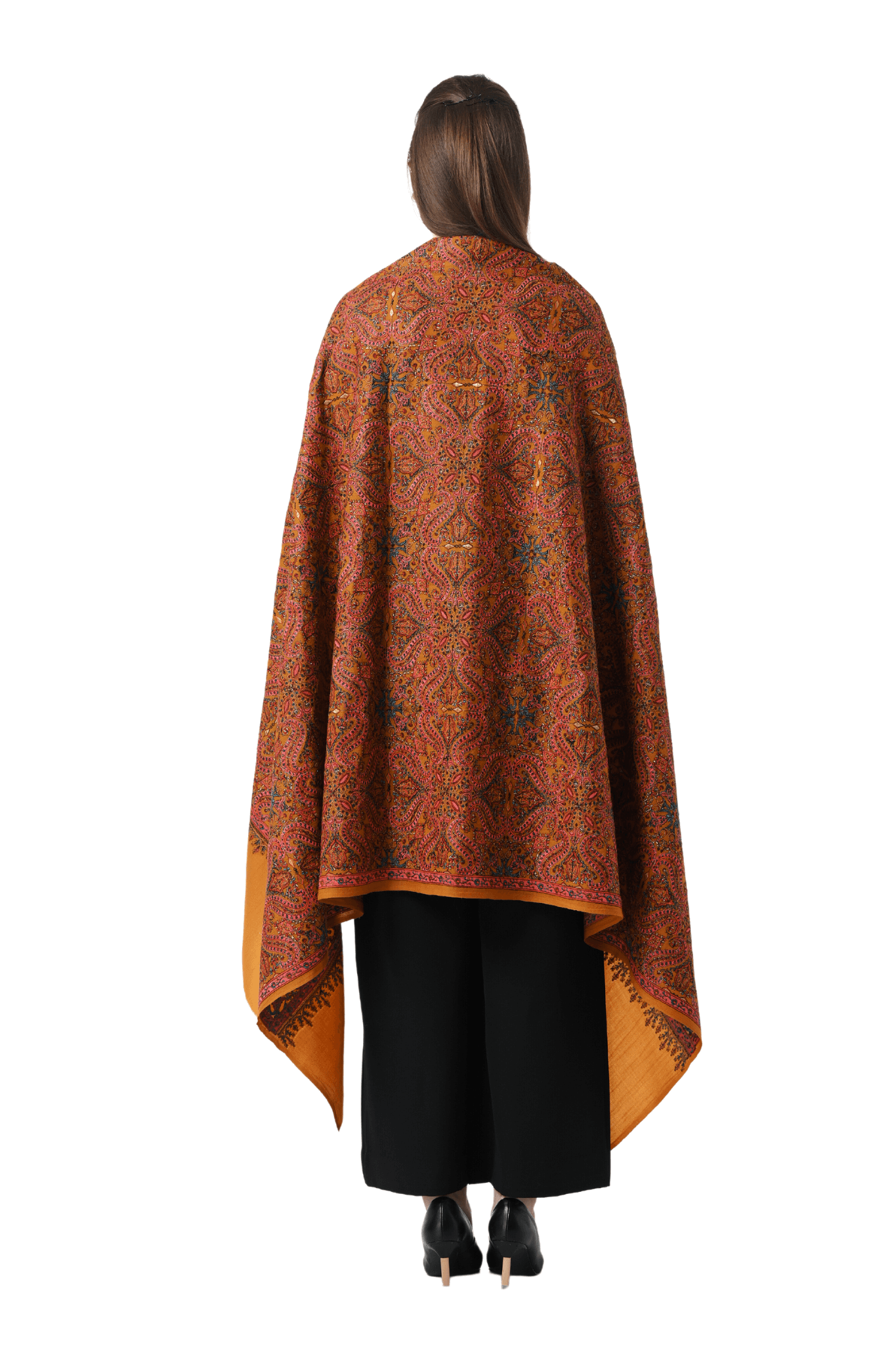 Embroidered Kashmiri Zari Fine Wool Shawl