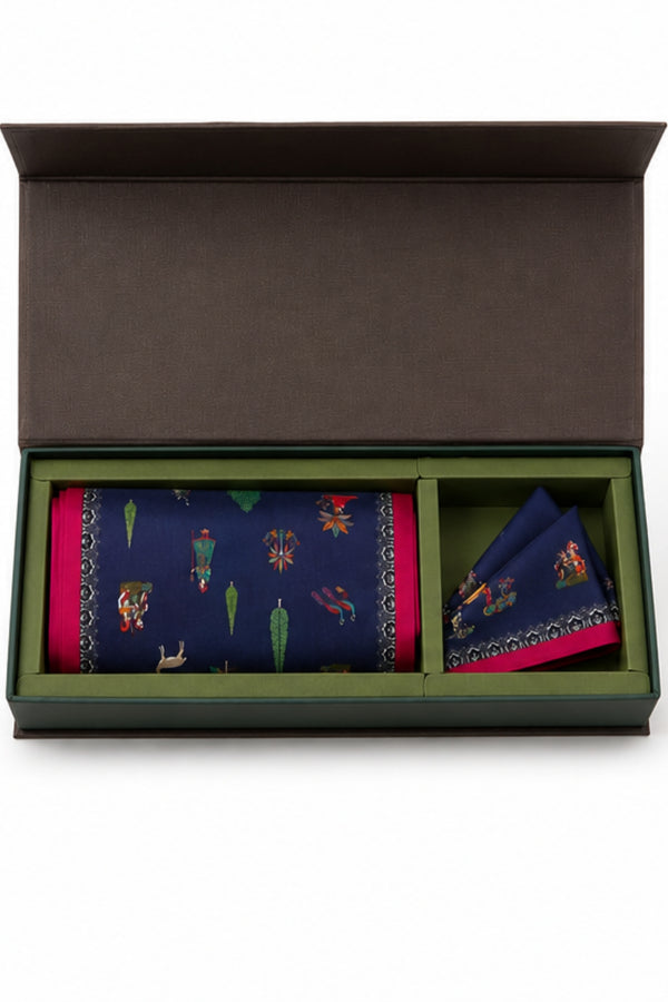 Unisex Gift Set of Pocket Square & Cravat Taroob