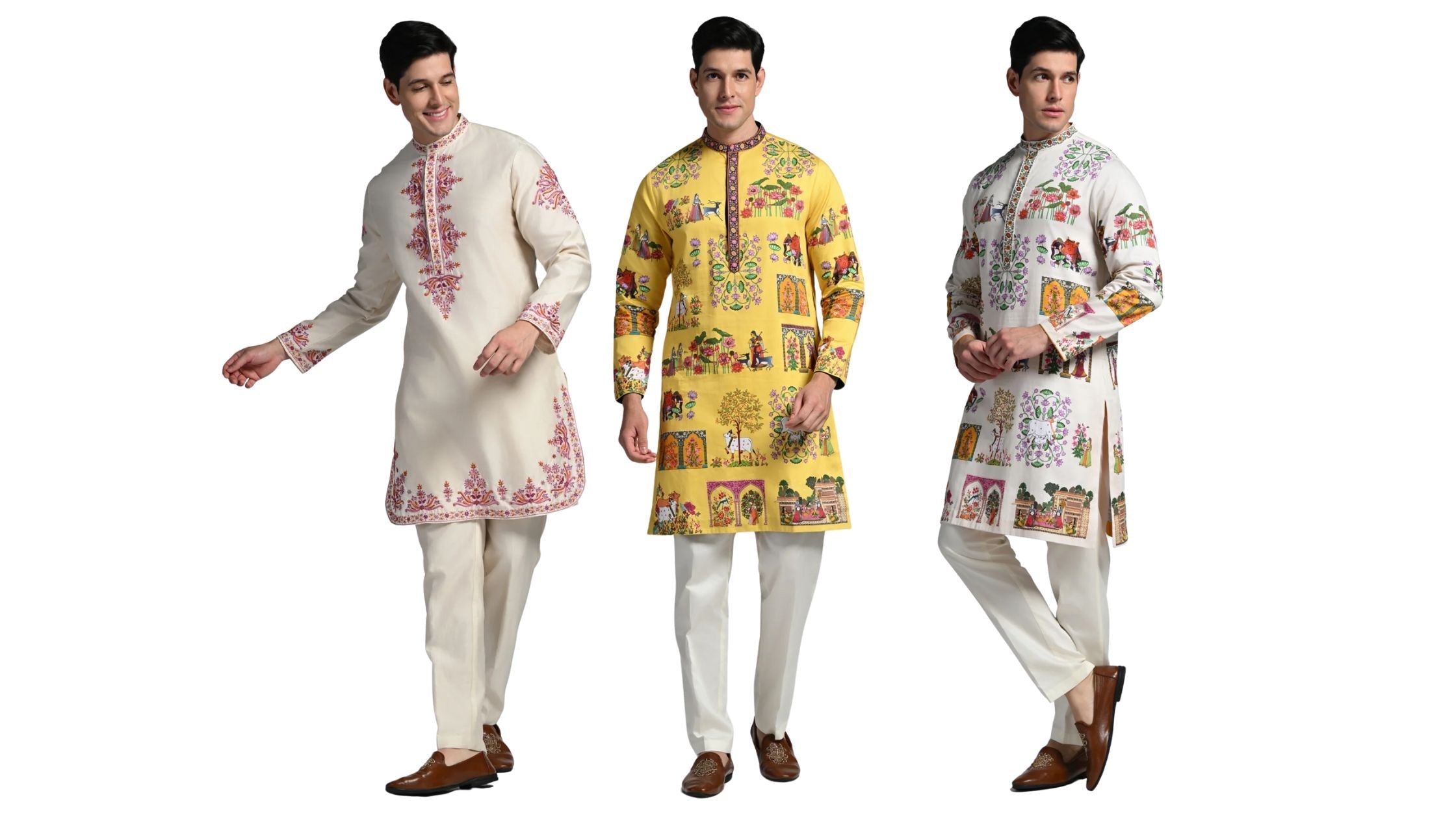 Printed Kurta Pajamas for Men