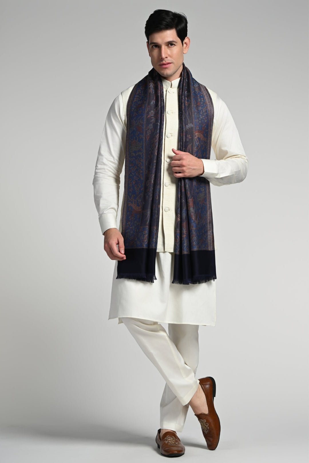 Taroob Kashmiri Art Silk Jamawar Stole