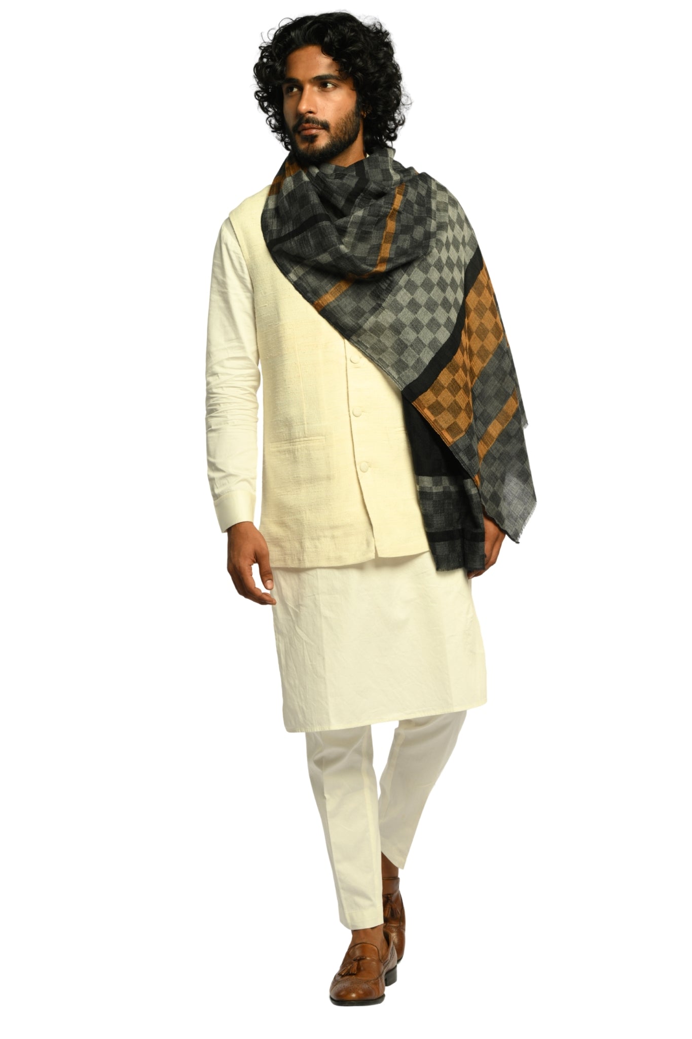 Taroob Checkmate Wool Scarf