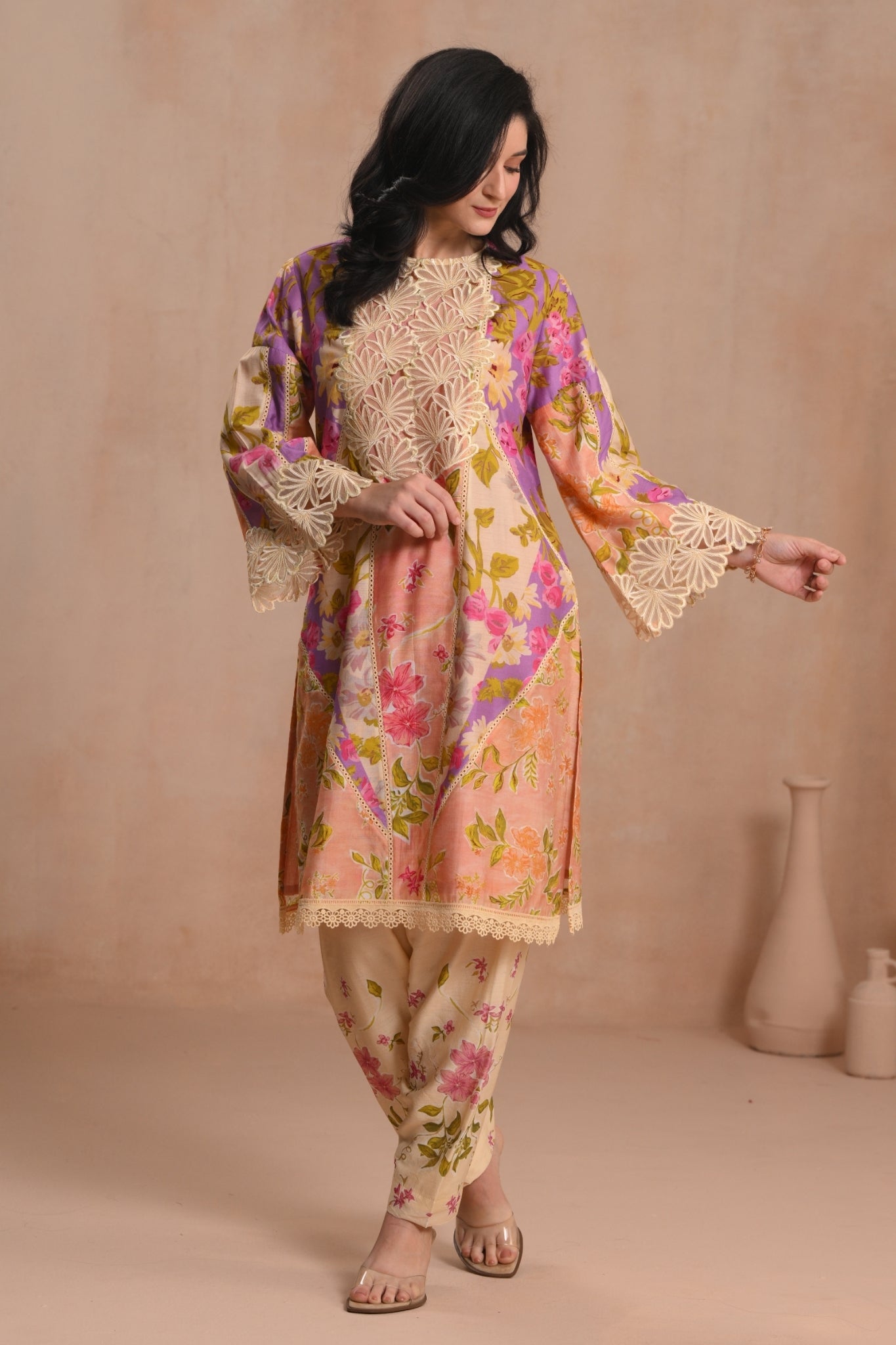Pink Gulbahaar Kurta Set Taroob