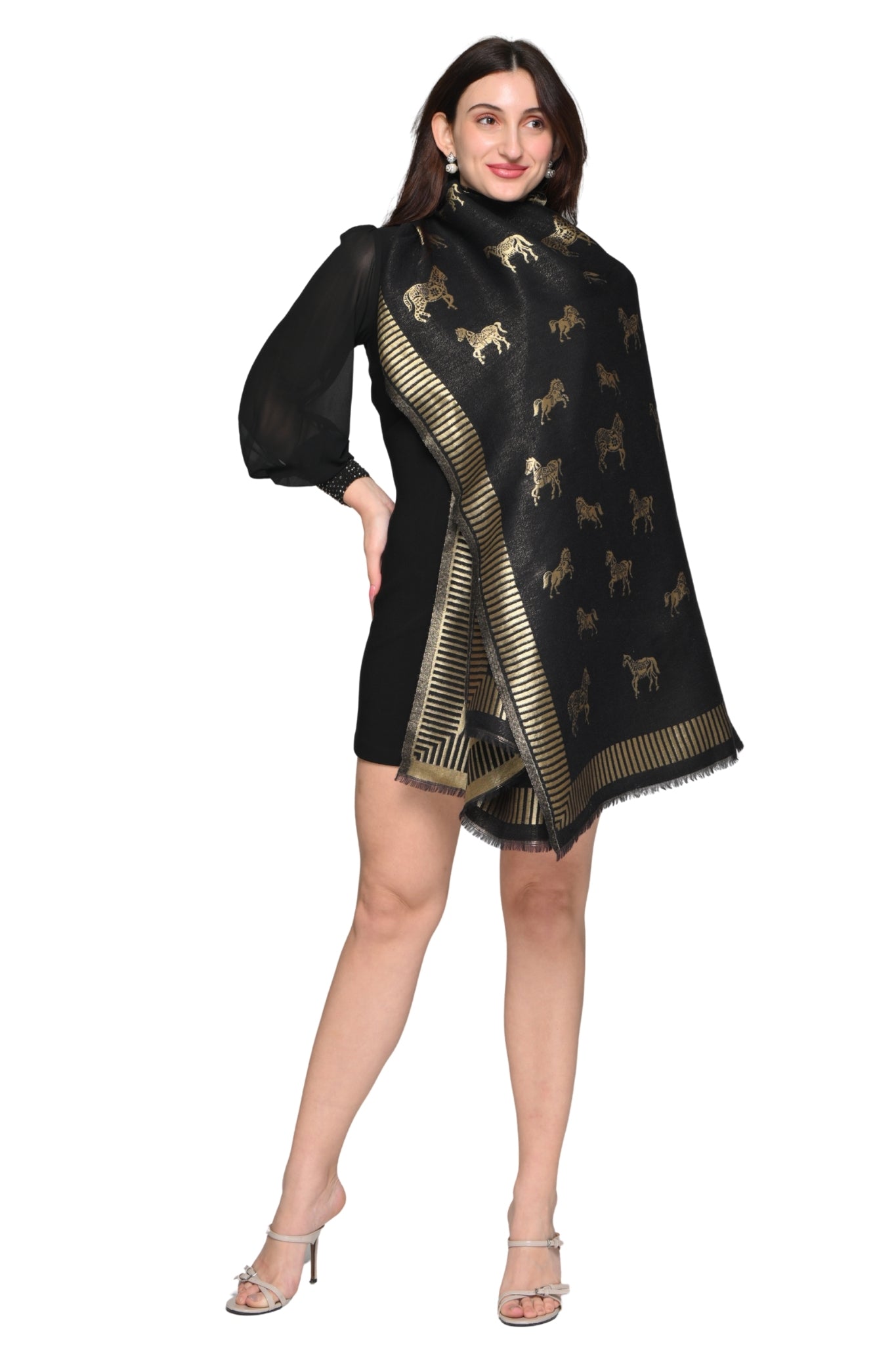 Resham Heritage Stole – Women's Zari Stoles – View 6 | Taroob