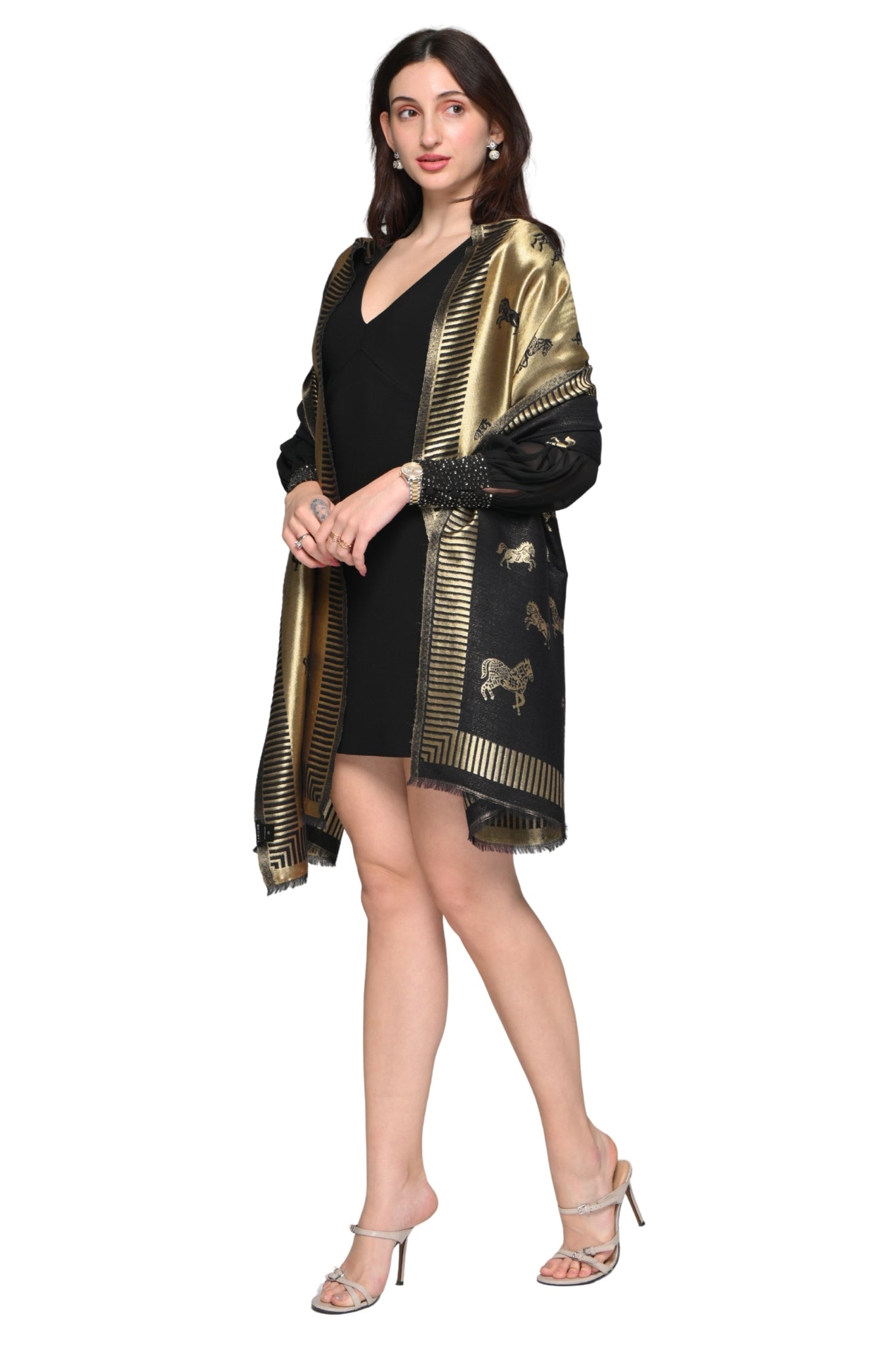 Resham Heritage Stole – Women's Zari Stoles – View 7 | Taroob