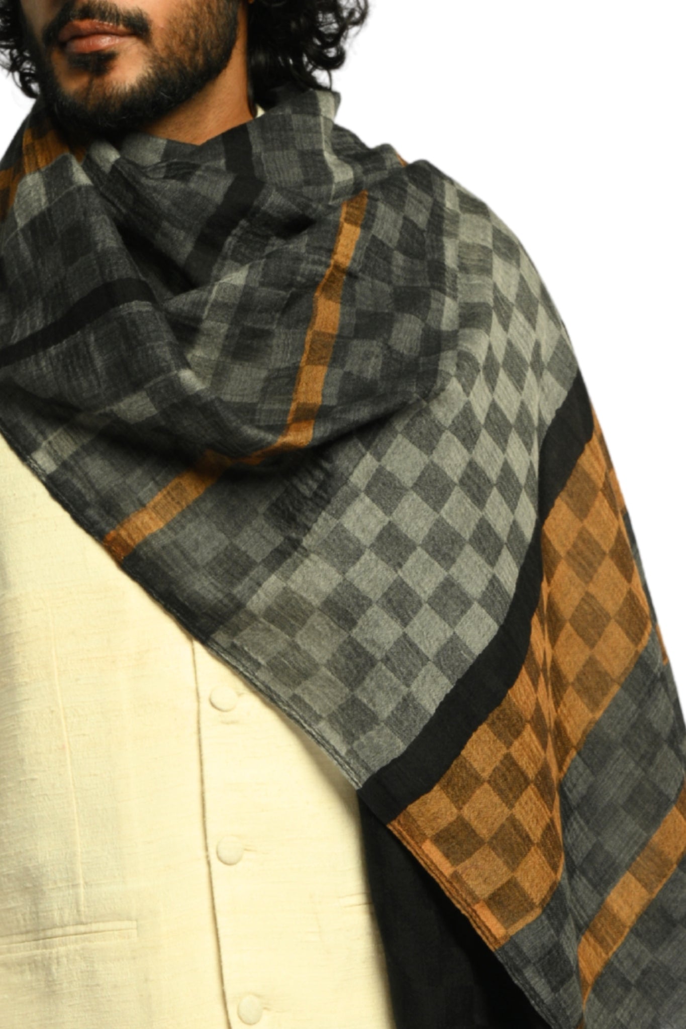 Taroob Checkmate Wool Scarf