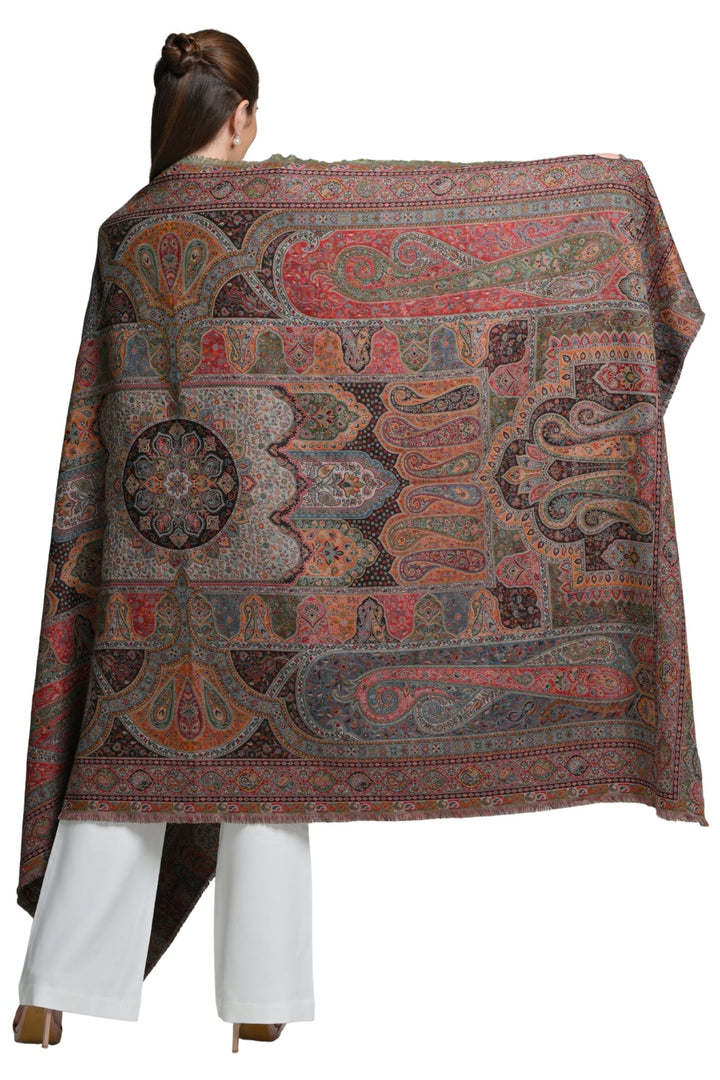 Taroob Faux Pashmina Antique Jamawar Shawl