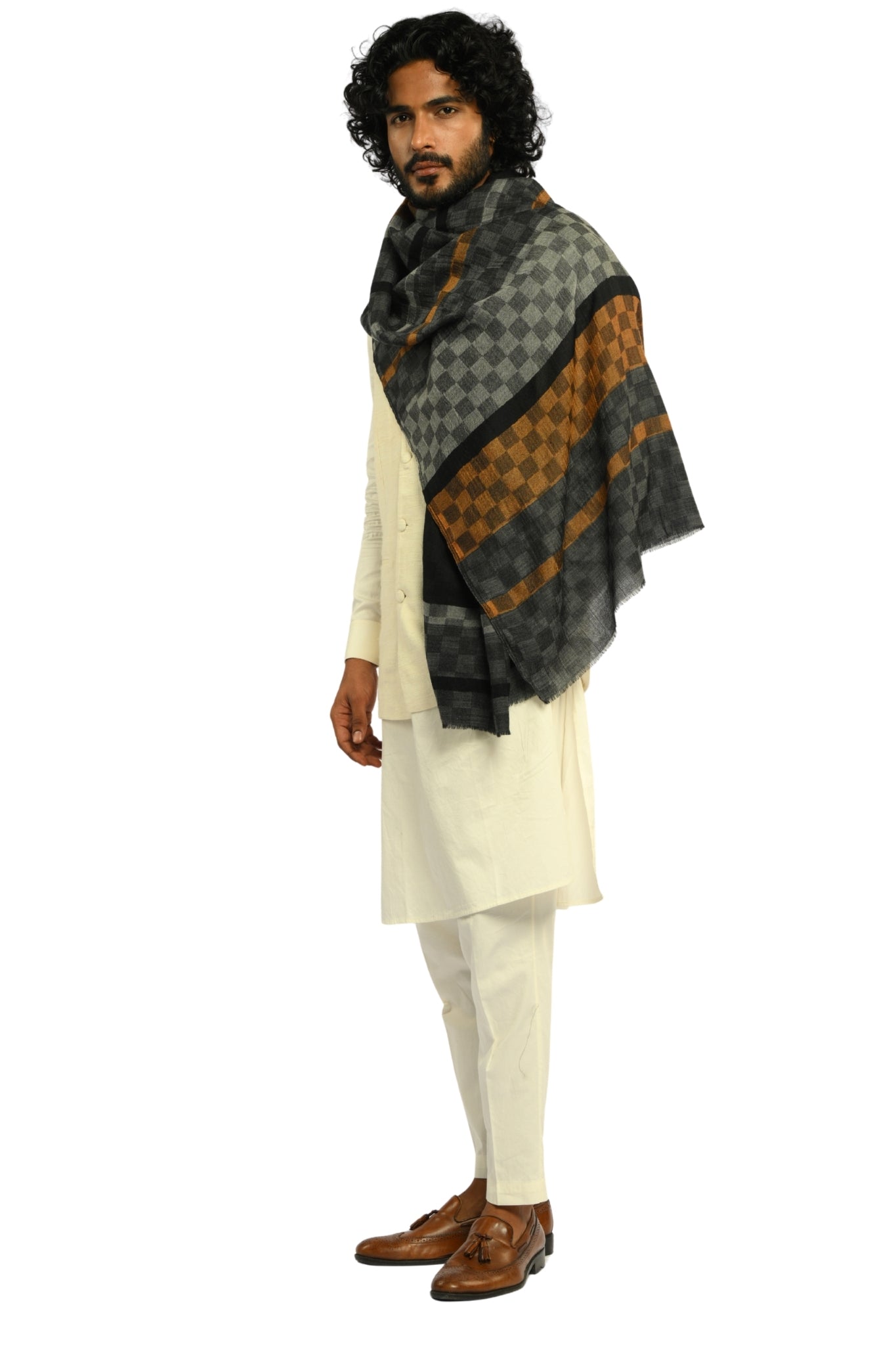 Taroob Checkmate Wool Scarf