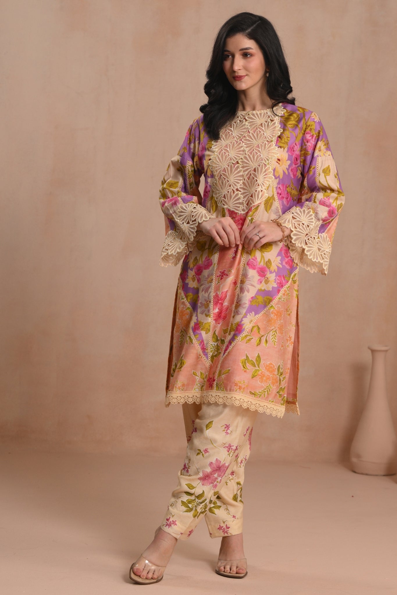 Pink Gulbahaar Kurta Set Taroob