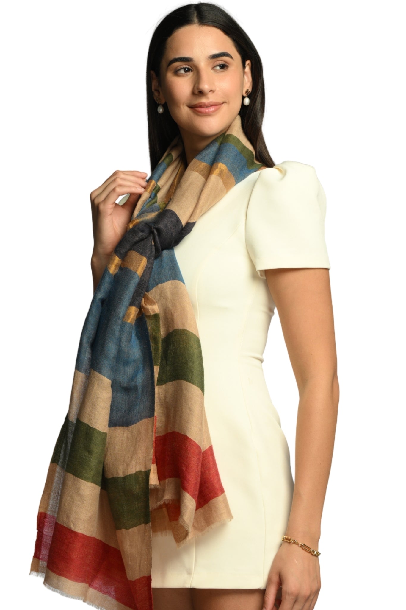 Taroob Radiant Stripe Zari Stole