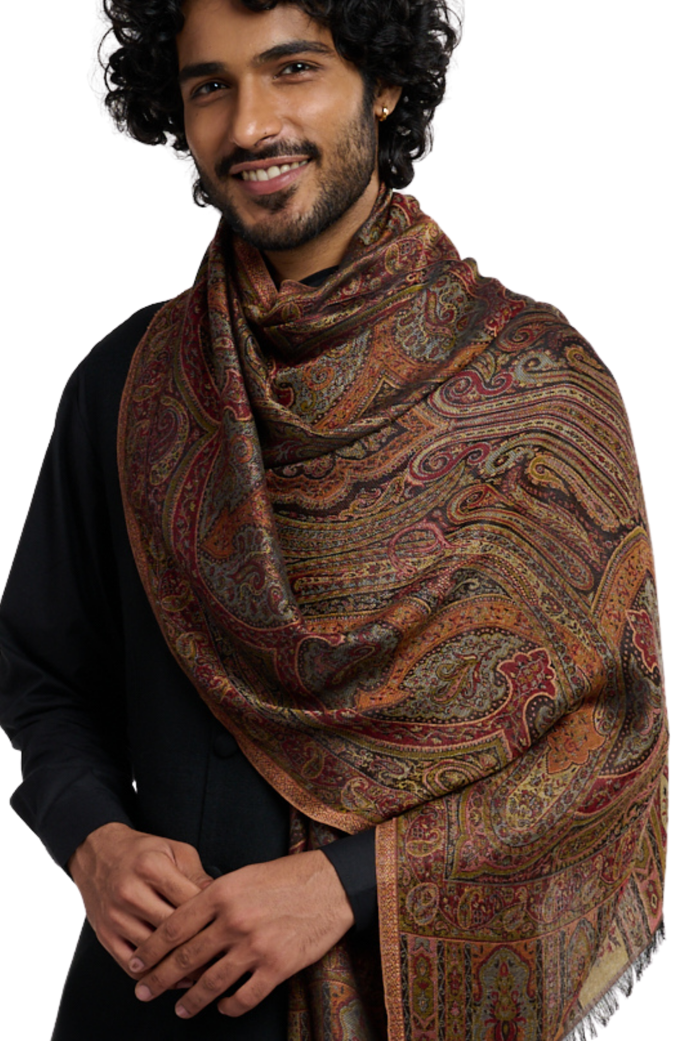 Taroob Men’s Super Soft Reversible Jamawar Stole