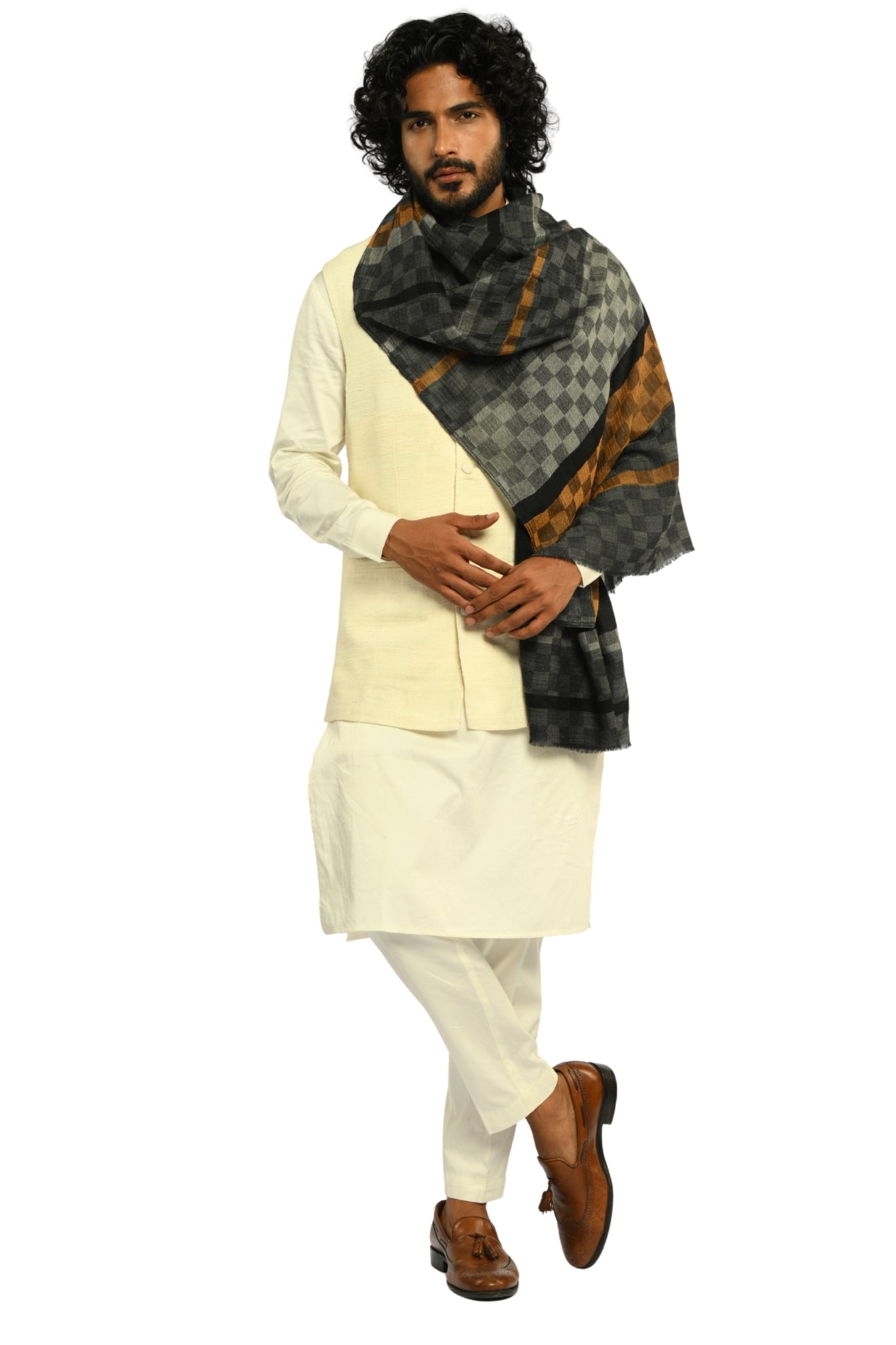 Taroob Checkmate Wool Scarf