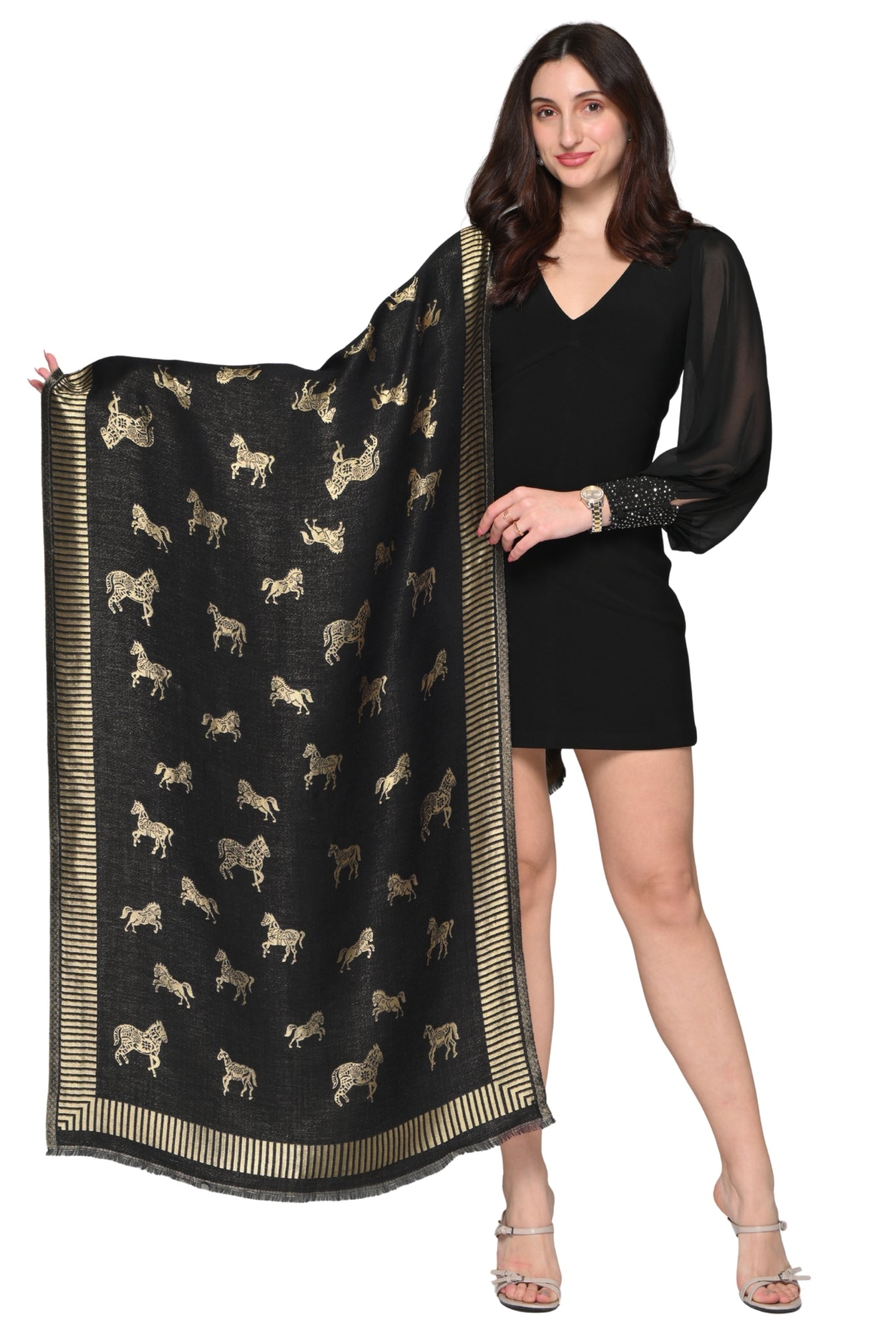 Resham Heritage Stole – Women's Zari Stoles – Detail view | Taroob