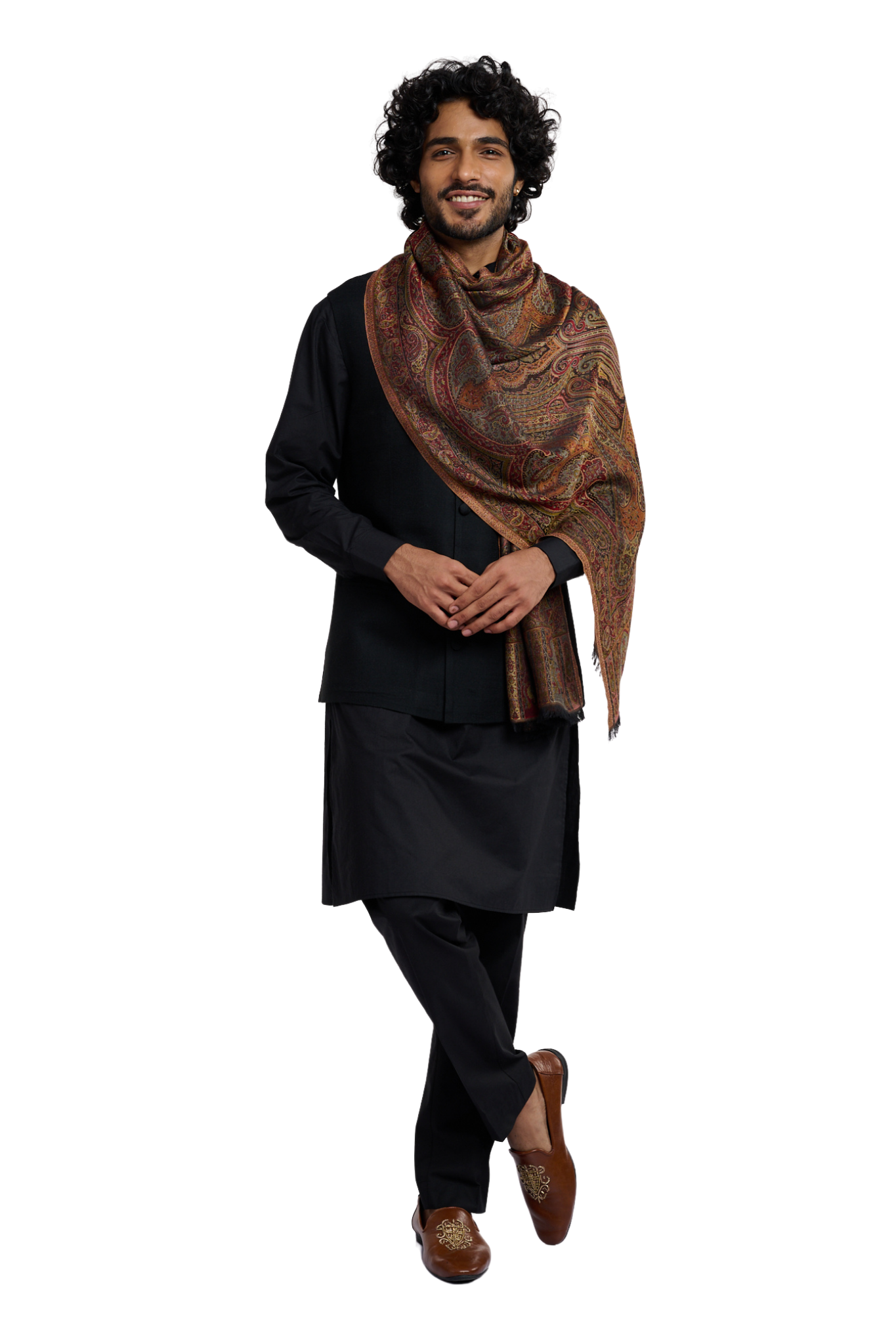 Taroob Men’s Super Soft Reversible Jamawar Stole