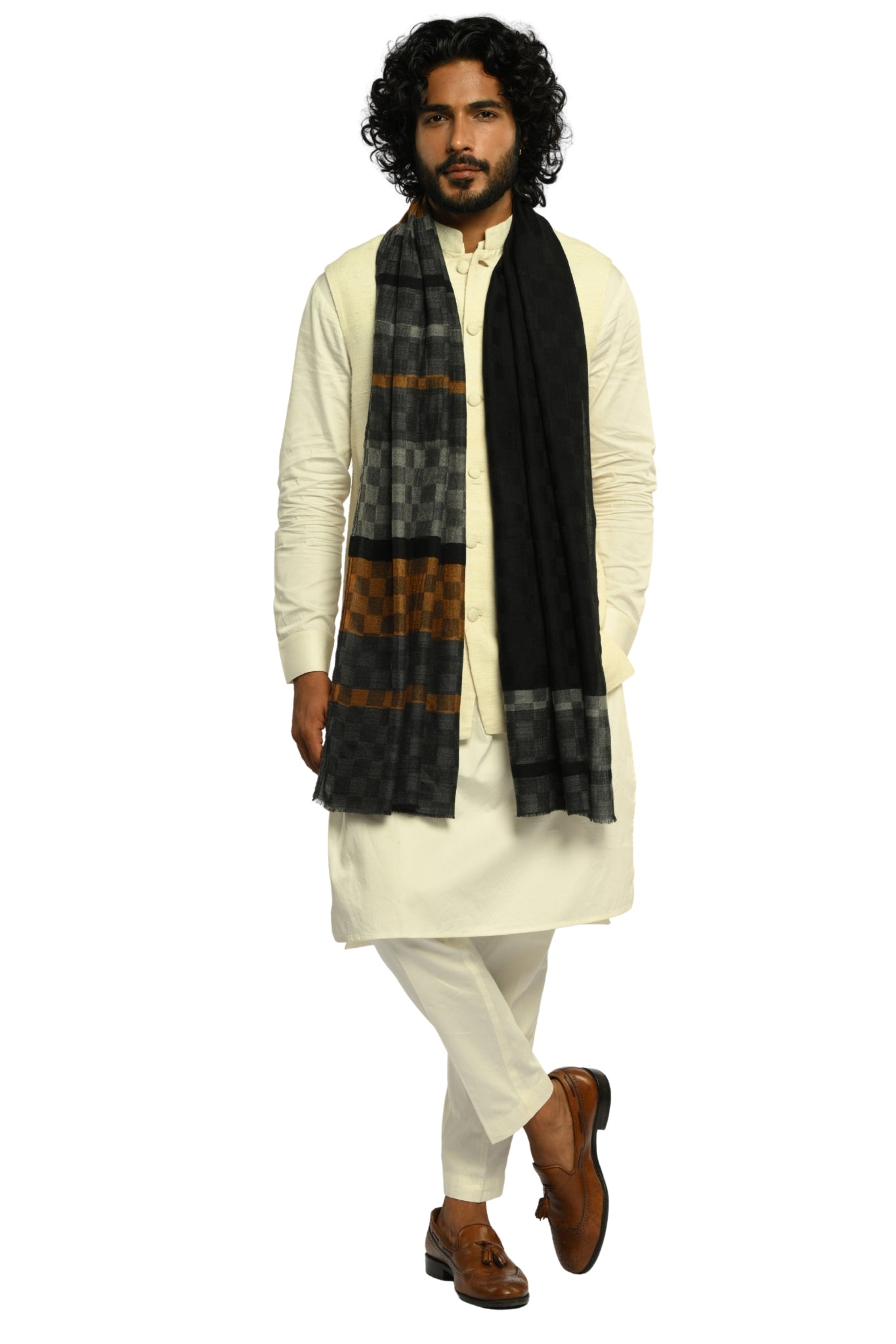 Taroob Checkmate Wool Scarf
