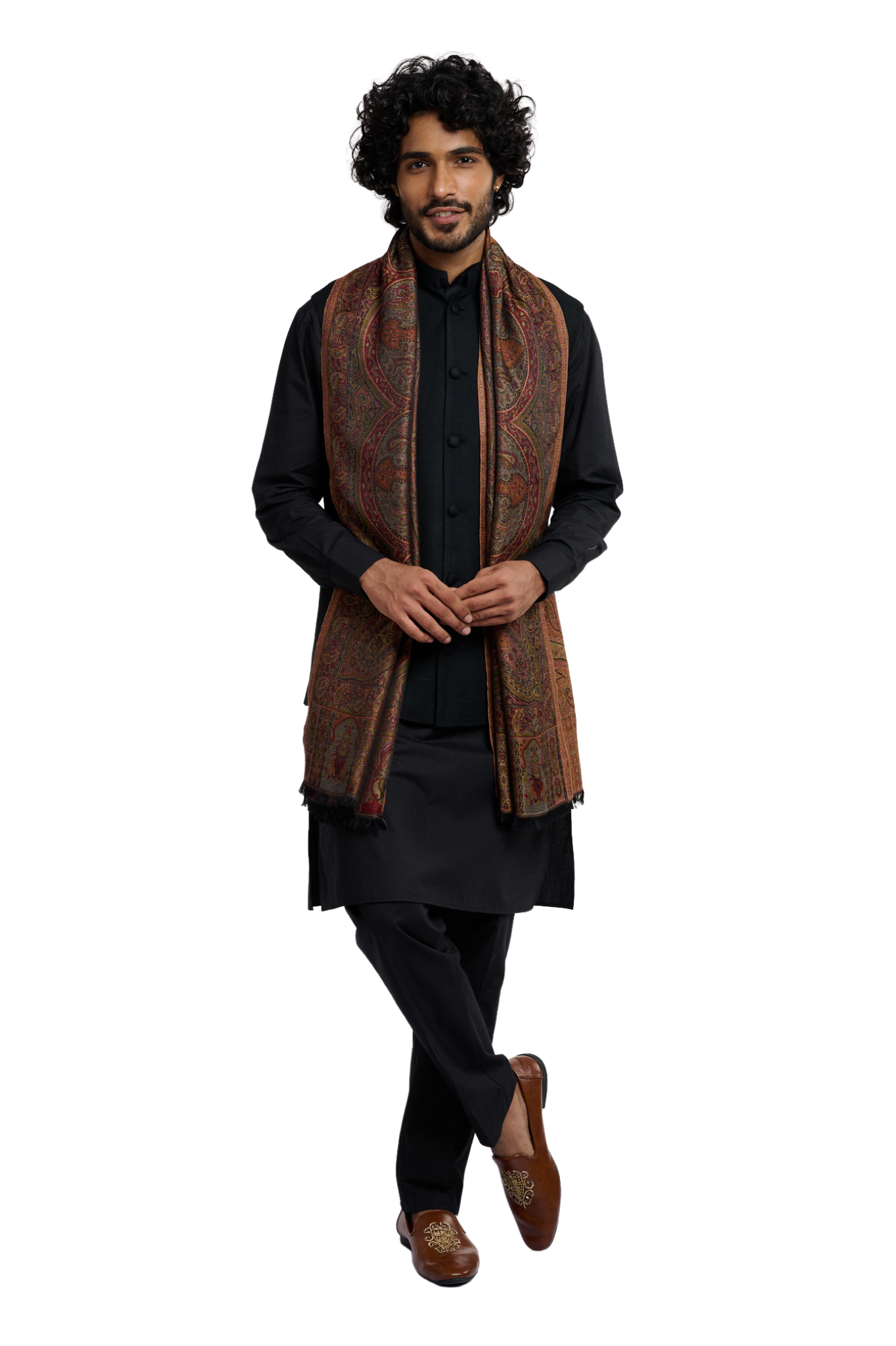 Taroob Men’s Super Soft Reversible Jamawar Stole
