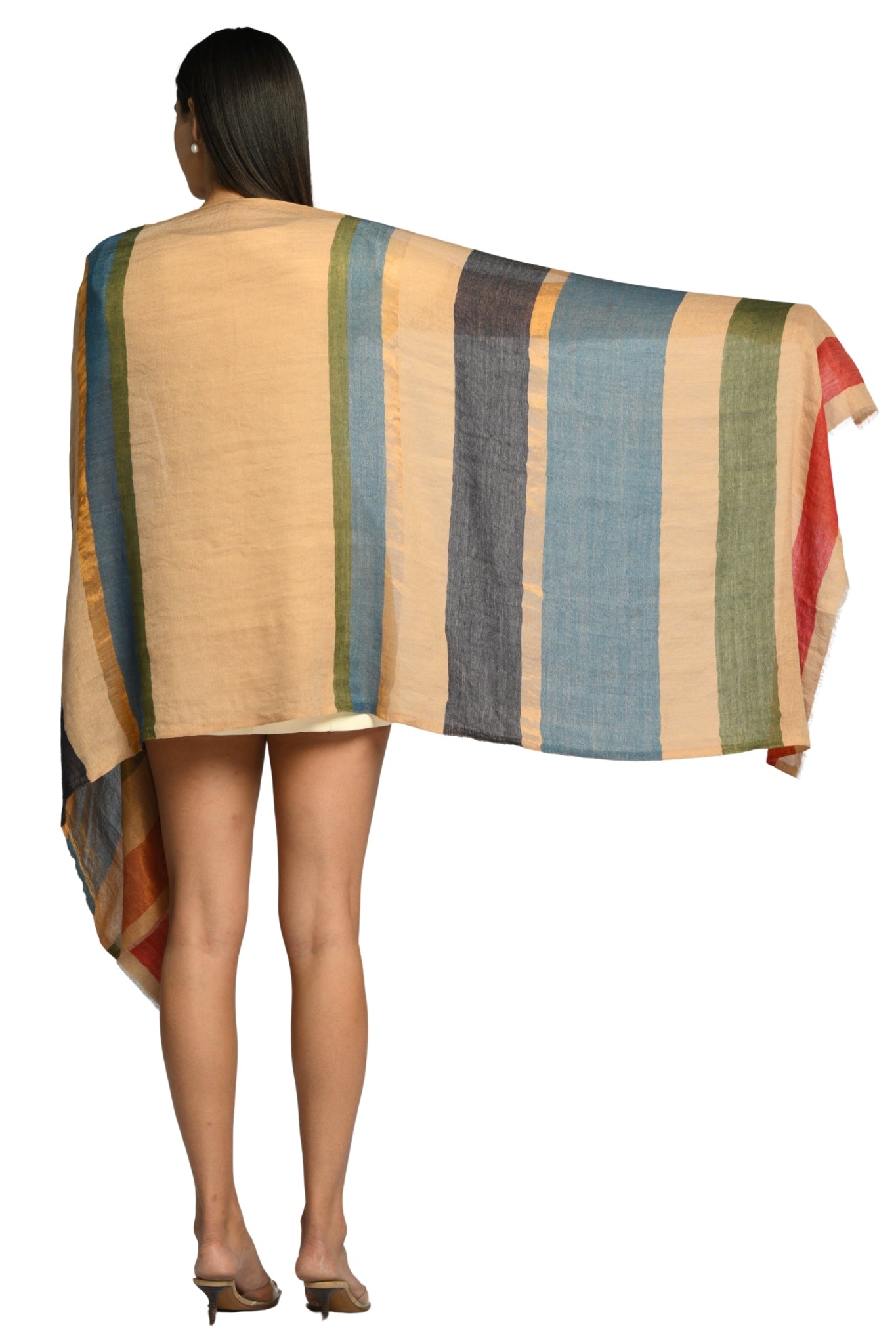 Taroob Radiant Stripe Zari Stole