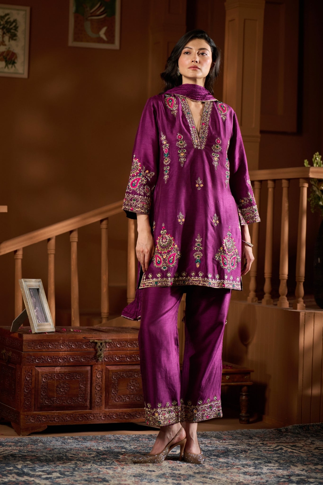 Taroob Chand Bagh Hand Embellished Kurta Set