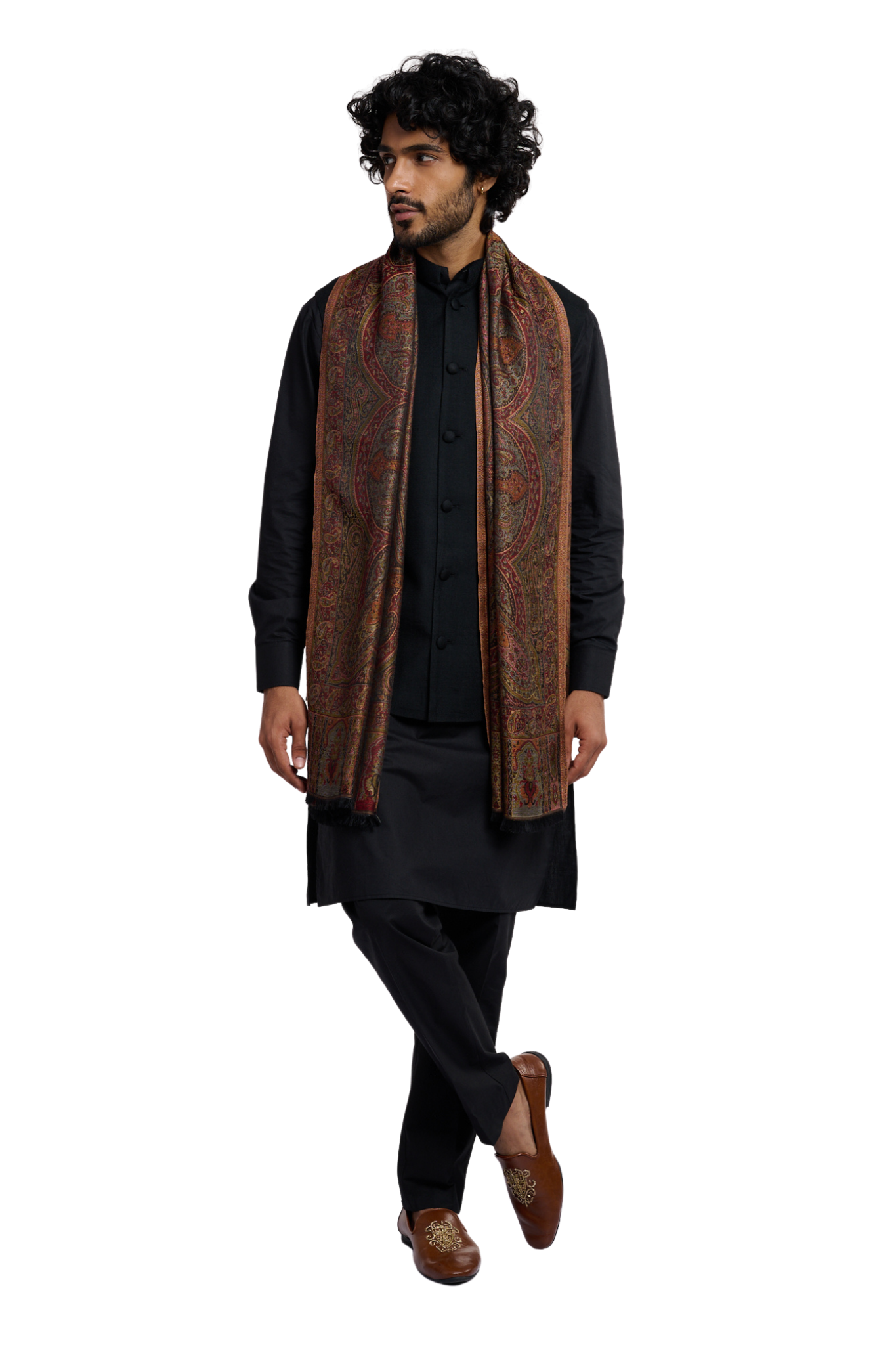 Taroob Men’s Super Soft Reversible Jamawar Stole