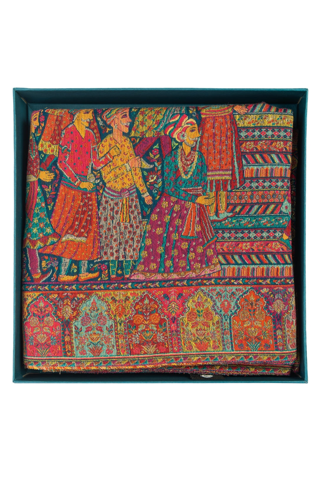 Taroob Gift Set of Royal Mughal Darbar Wool Kaani Shawl for Him or Her ( Unisex Shawl )