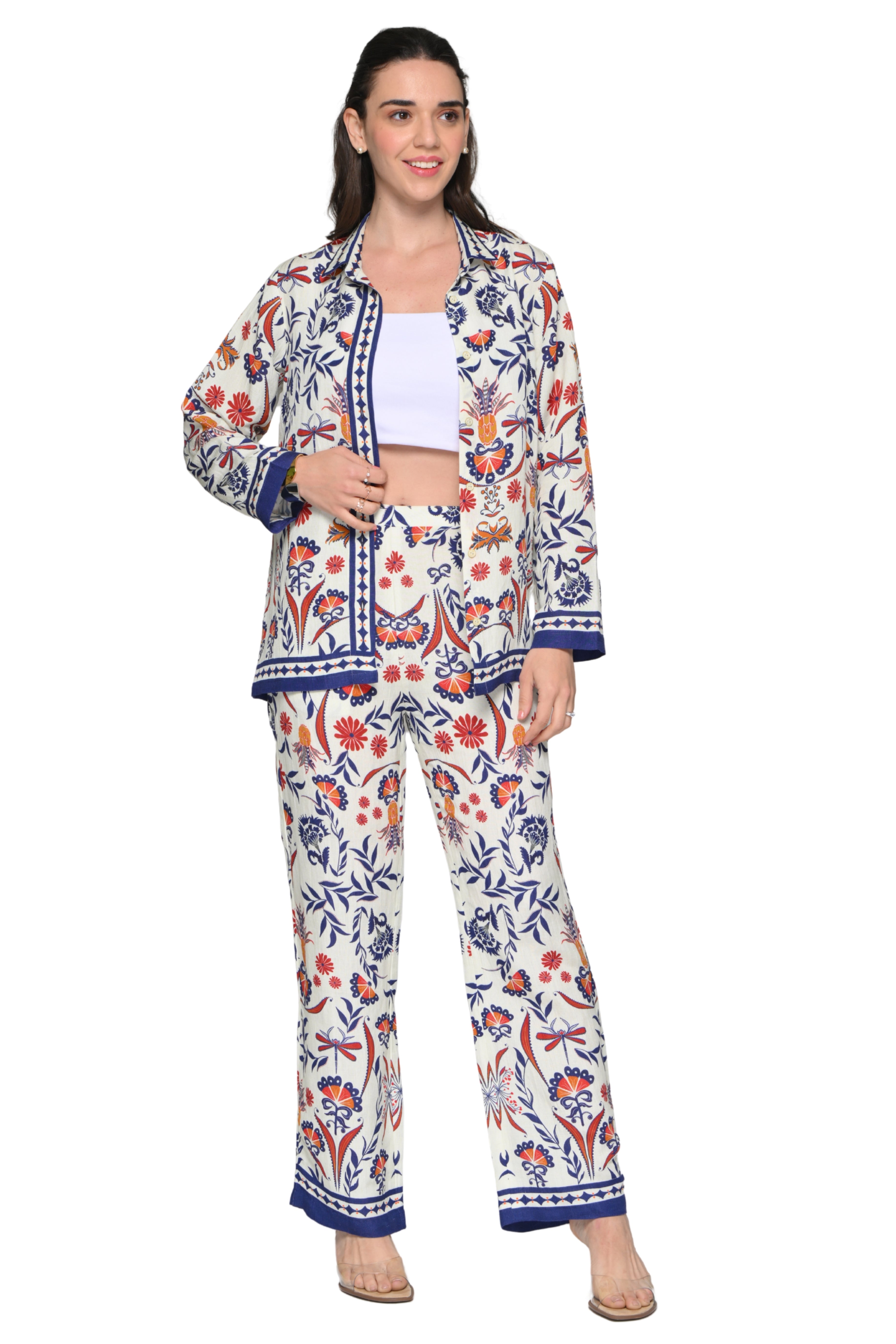 Taroob Blooming Dragonflies Linen Co-ord Set