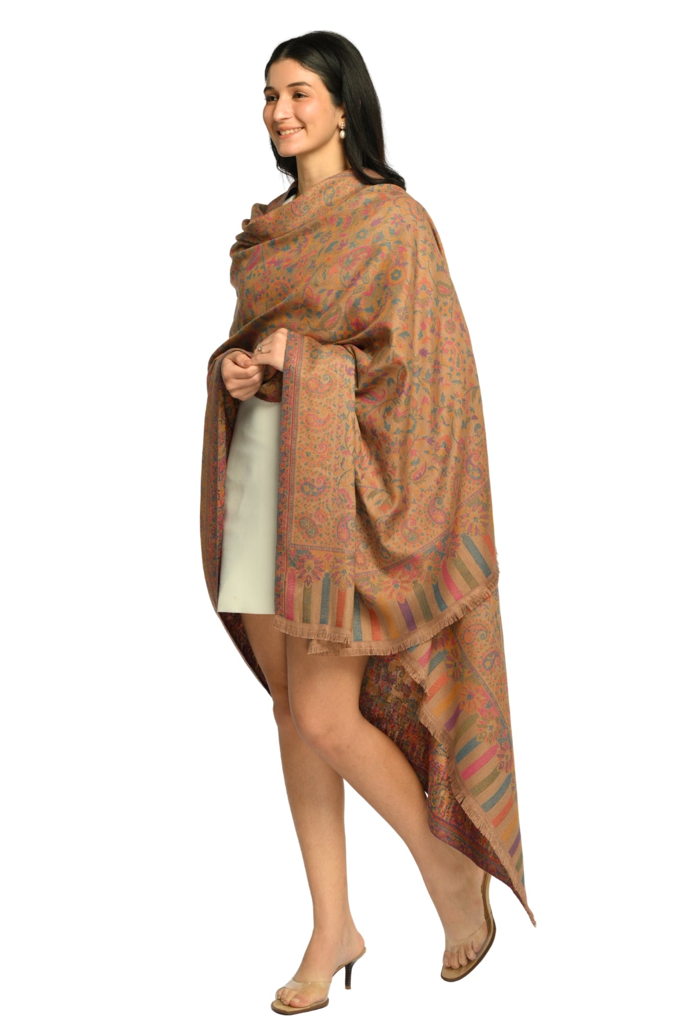 Taroob Faux Pashmina Antique Kaani Shawl