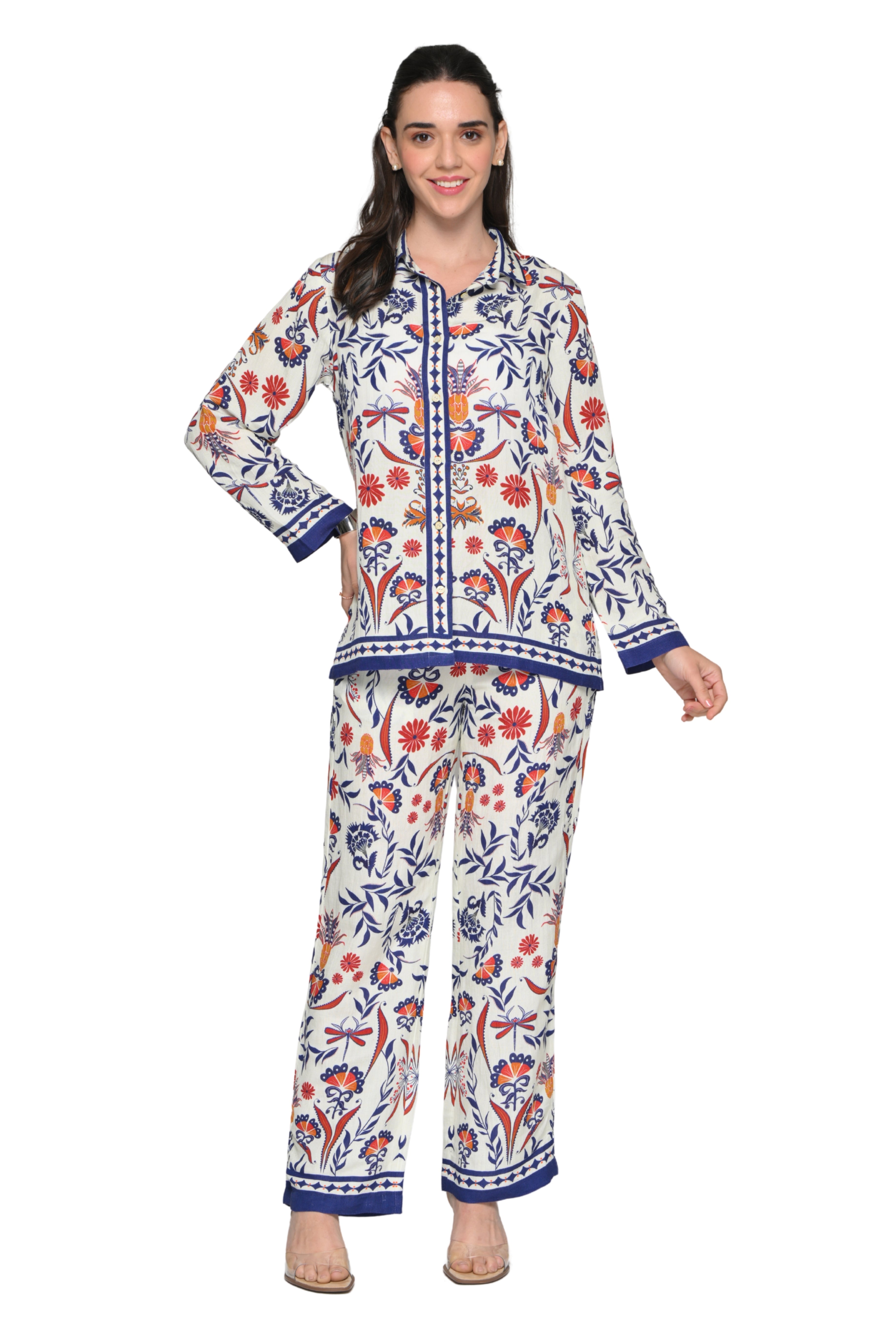 Taroob Blooming Dragonflies Linen Co-ord Set