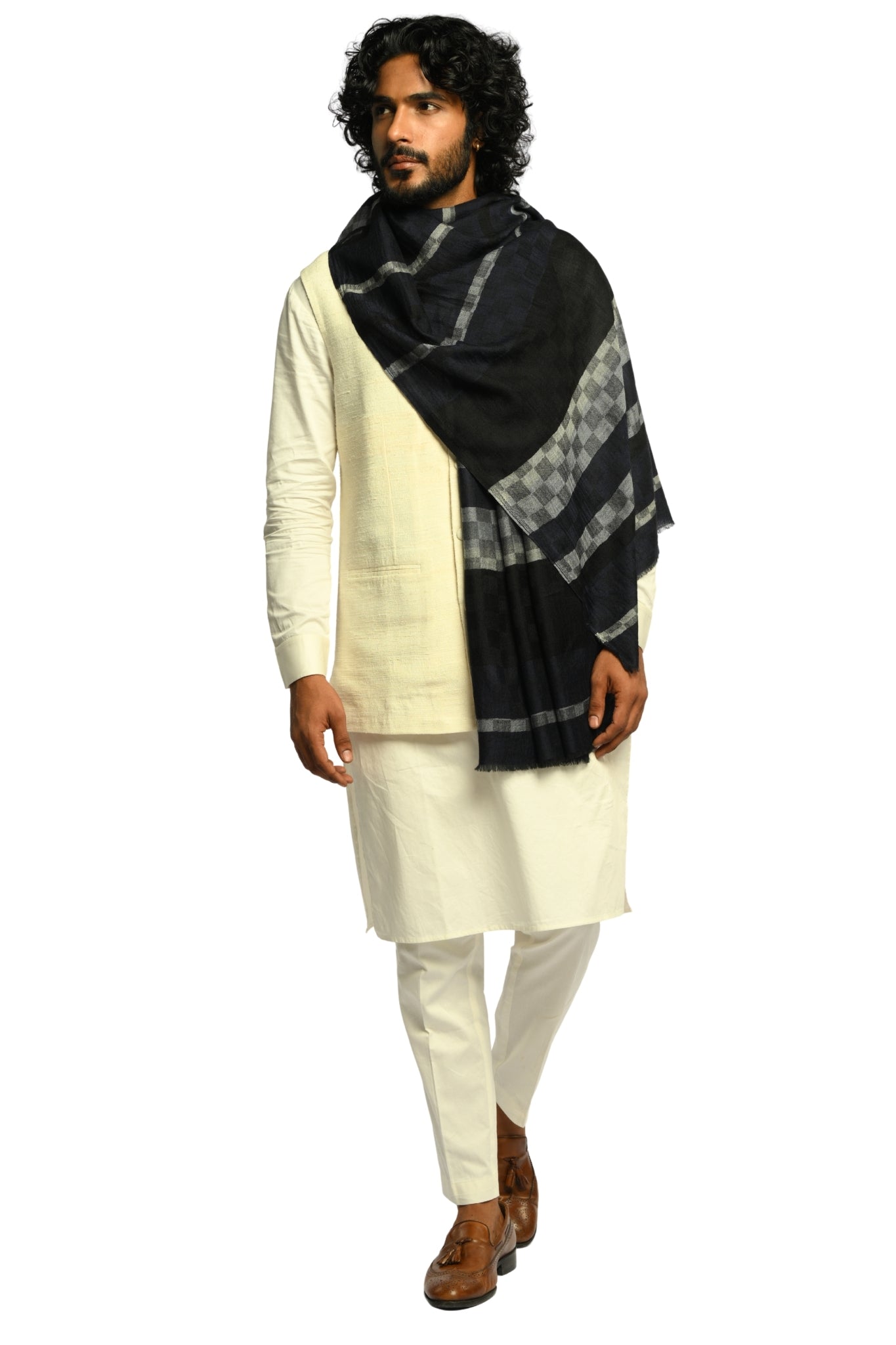 Taroob Checkmate Wool Scarf