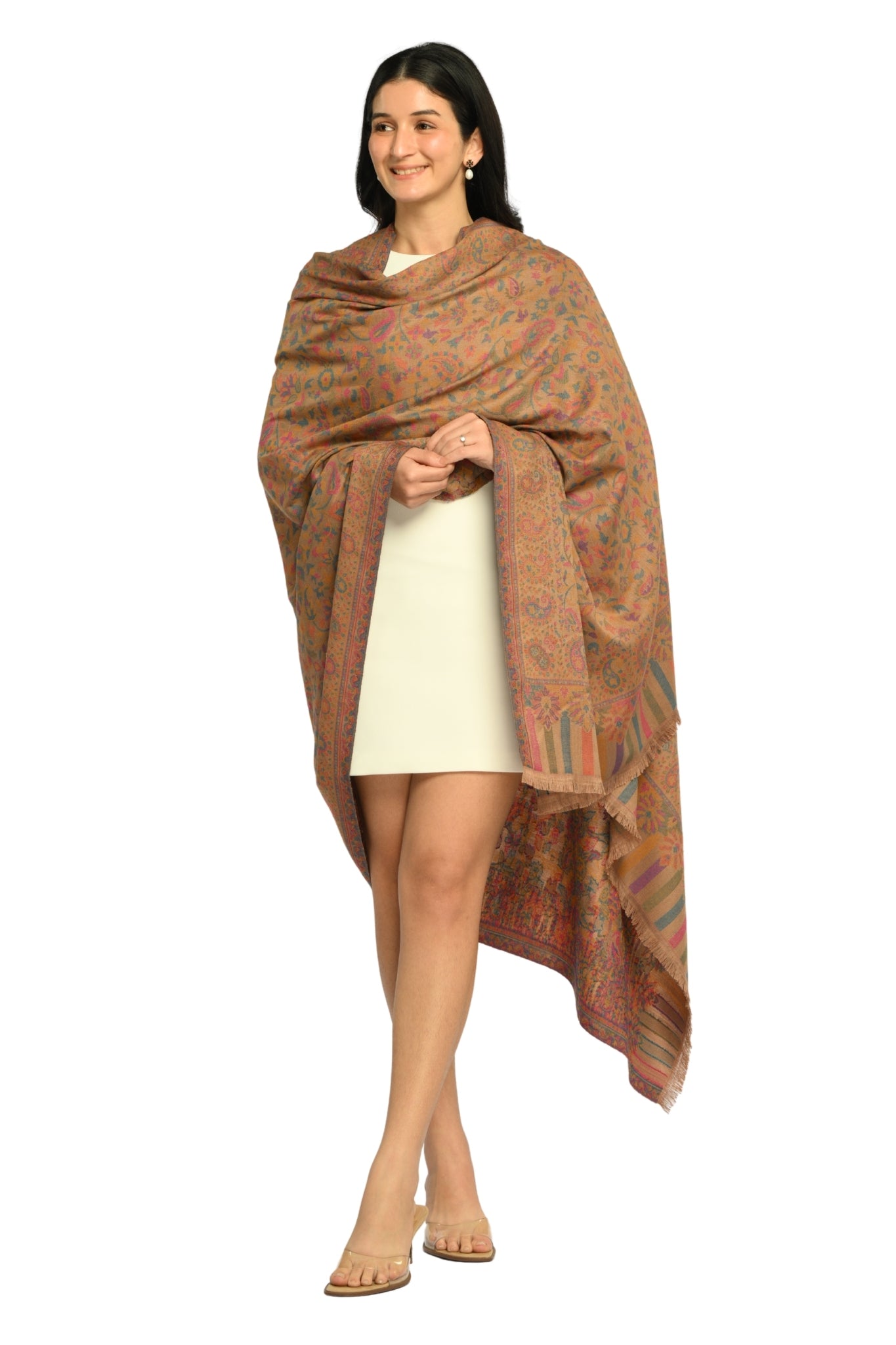 Taroob Faux Pashmina Antique Kaani Shawl