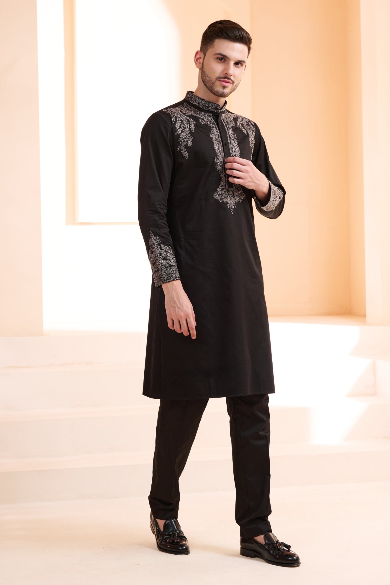 Taroob Emrboidered Zari Dori Work Kurta Pajama Set