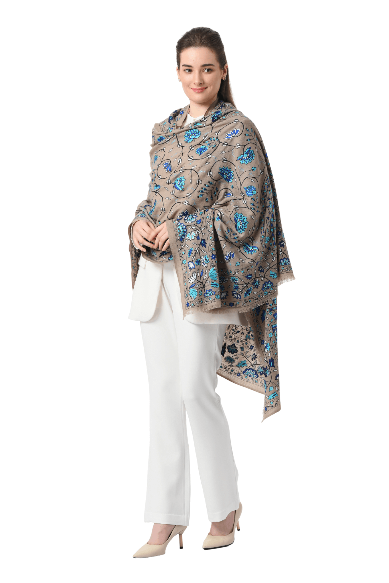 Taroob Pure Pashmina Resham Shawl