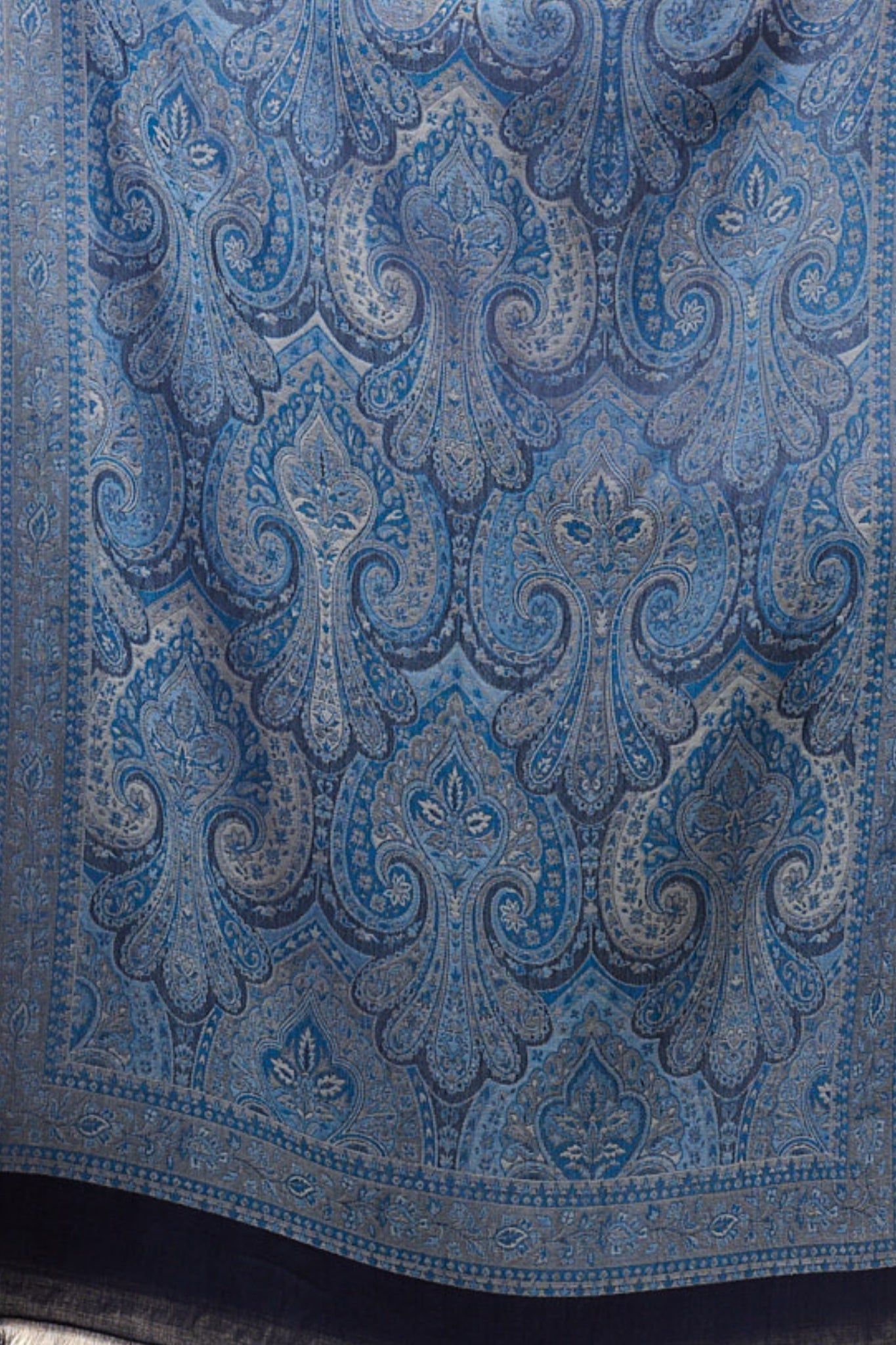 Taroob Tonal Denim Silk Jamawar Stole