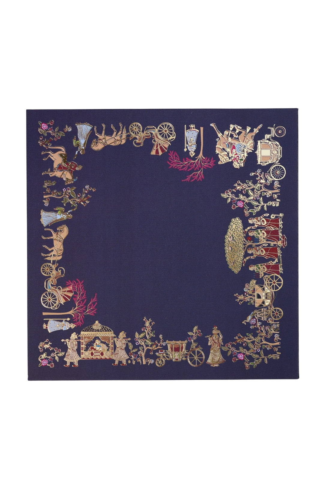 Taroob Couple Gift of Authentic Wool Kalamkari Stole for Her & Pocket Square for Him