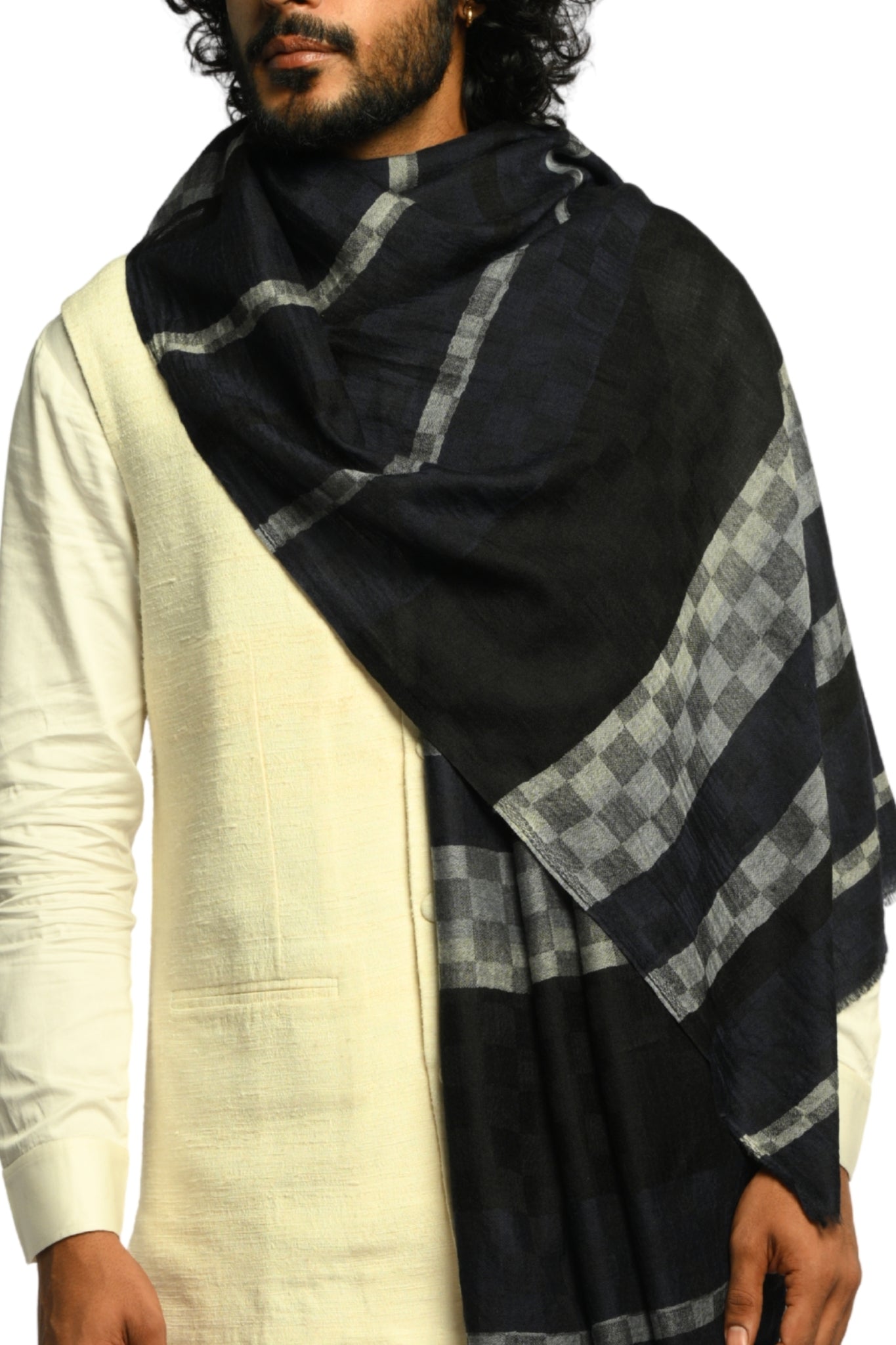 Taroob Checkmate Wool Scarf