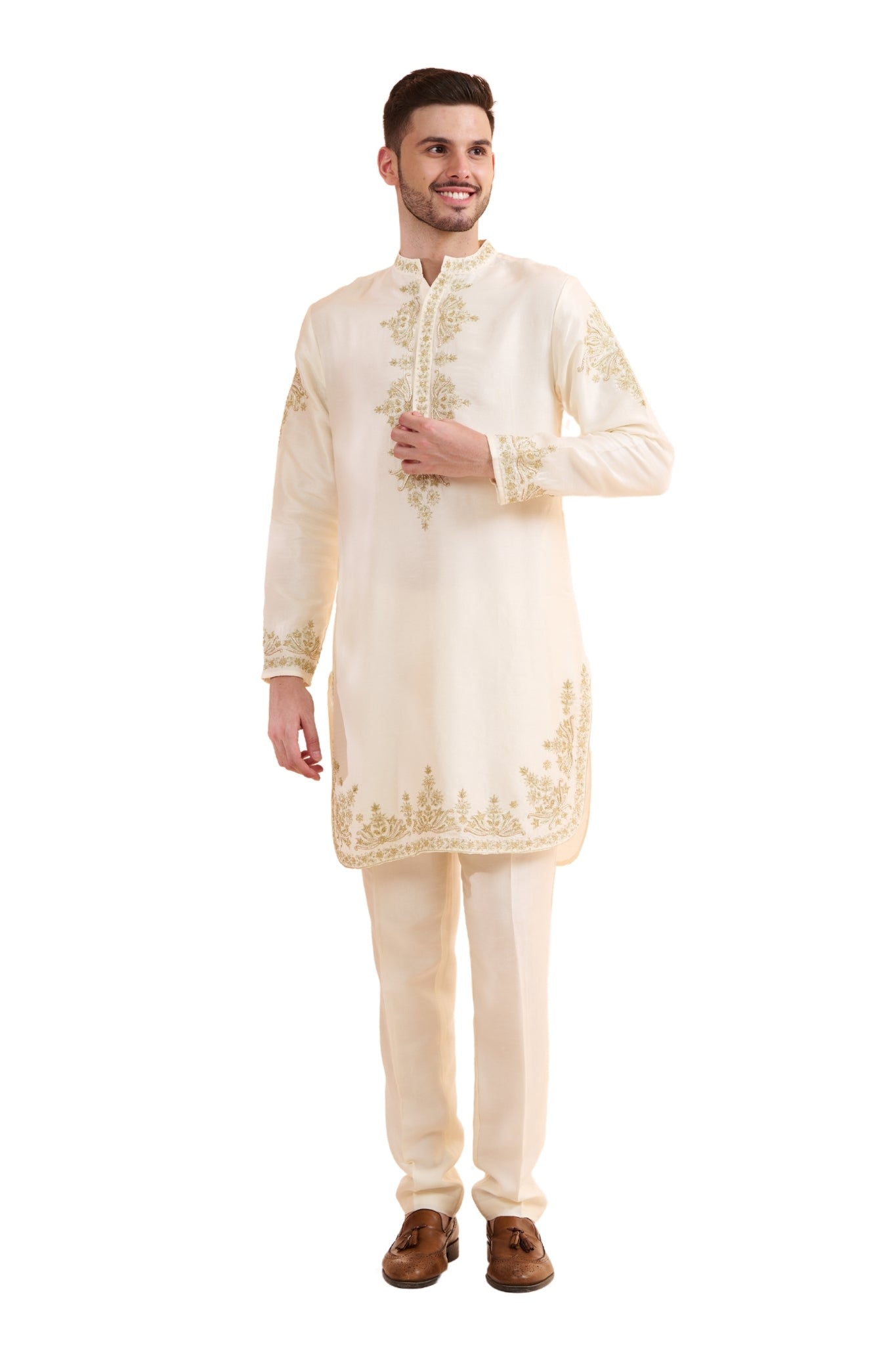 Taroob Hand Embroidered Zardozi Kurta Pajama Set