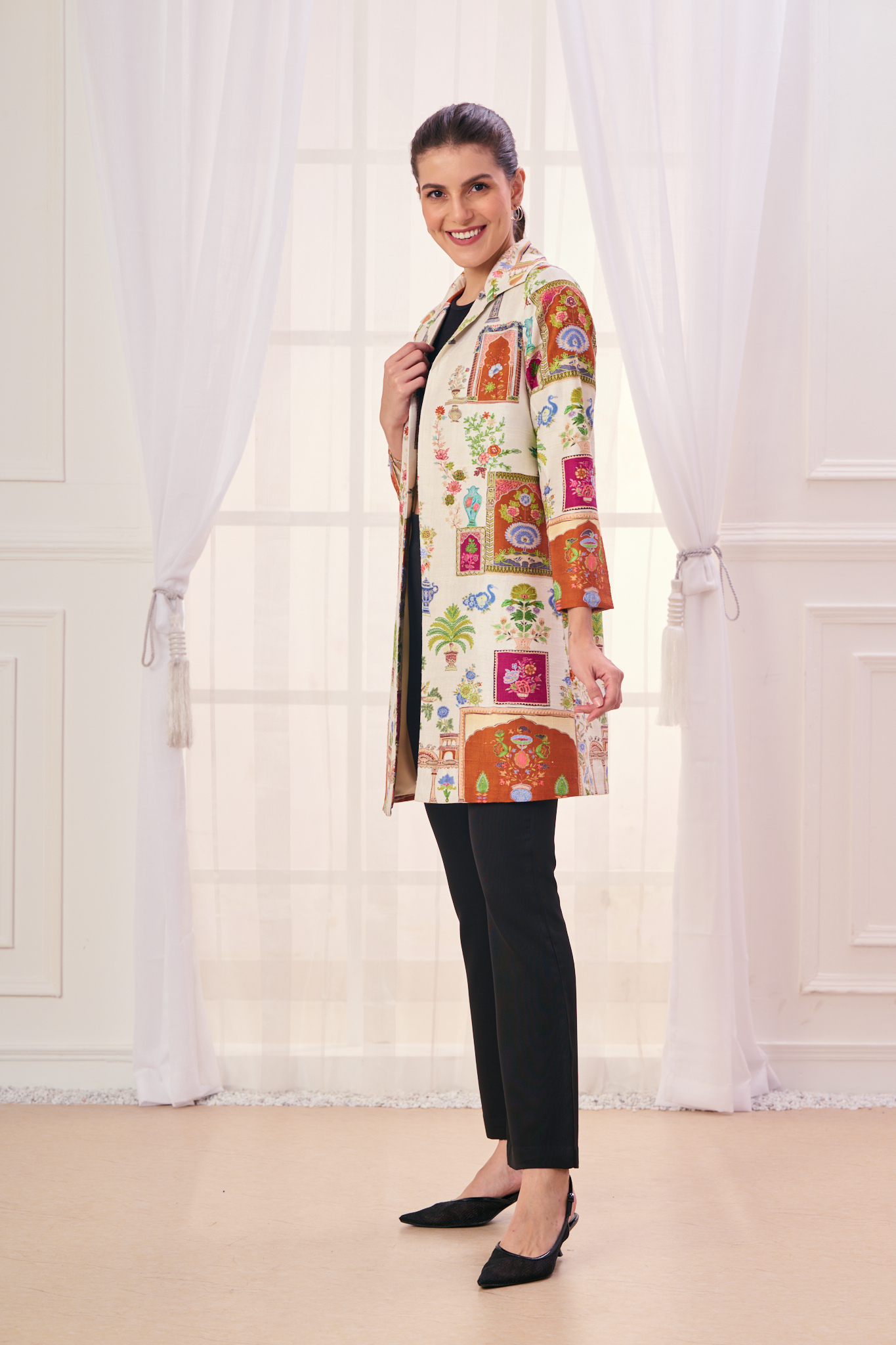 Taroob Raj-Darbar Kalamkari Embroidered Long Coat