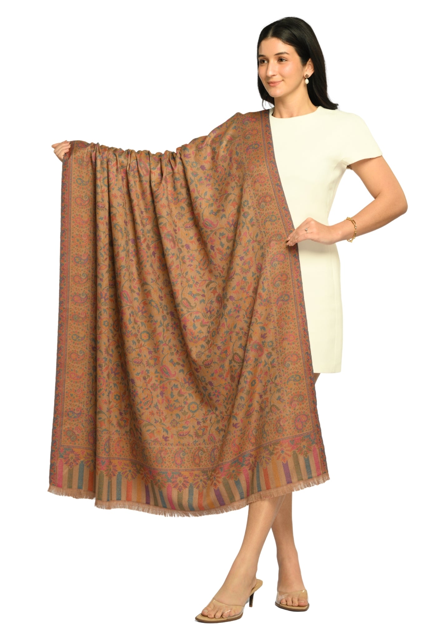 Taroob Faux Pashmina Antique Kaani Shawl