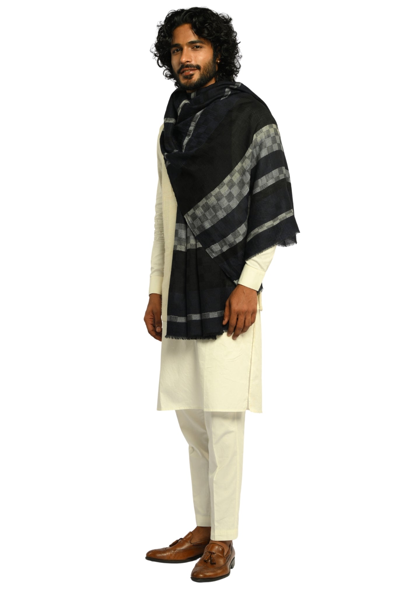 Taroob Checkmate Wool Scarf