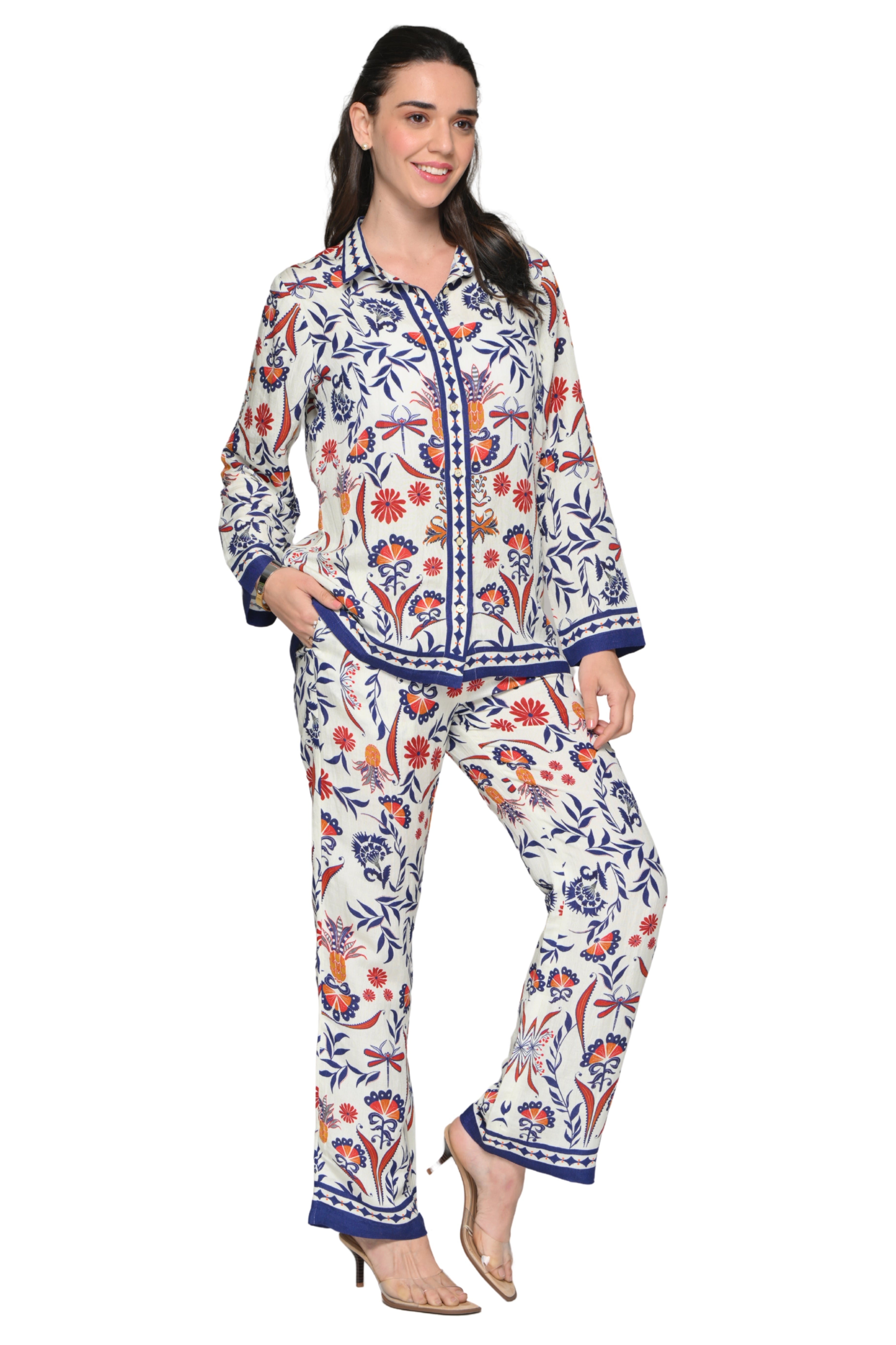 Taroob Blooming Dragonflies Linen Co-ord Set