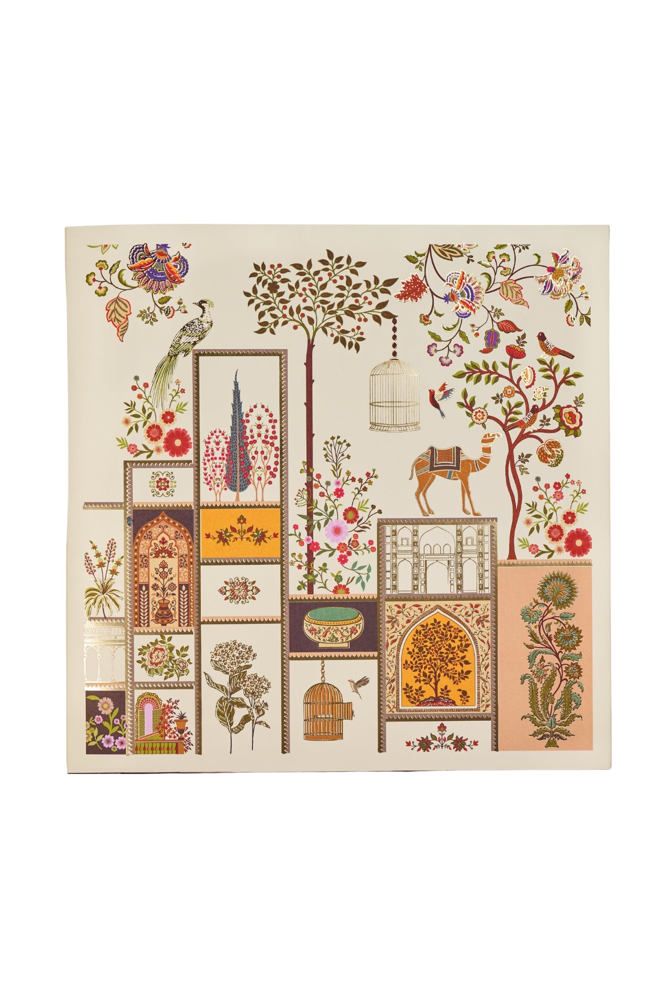 Taroob Gift Set of Mughal Darbar Kalamkari Shawl for Her