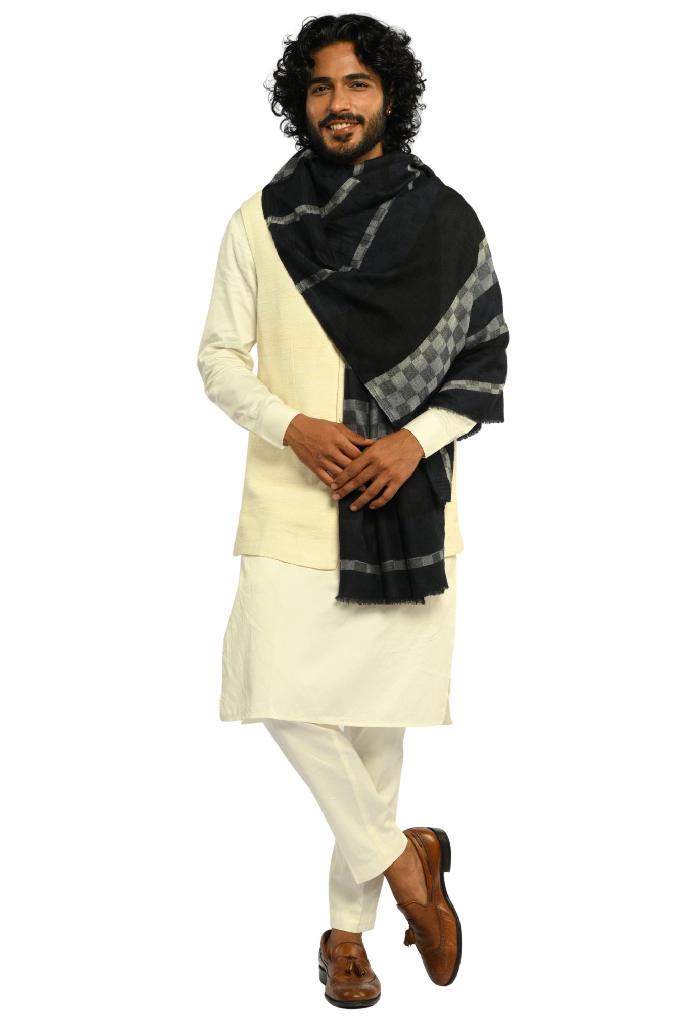 Taroob Checkmate Wool Scarf