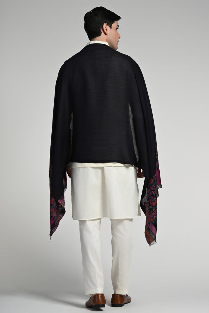 Taroob Kashmiri Border Silk Kaani Stole