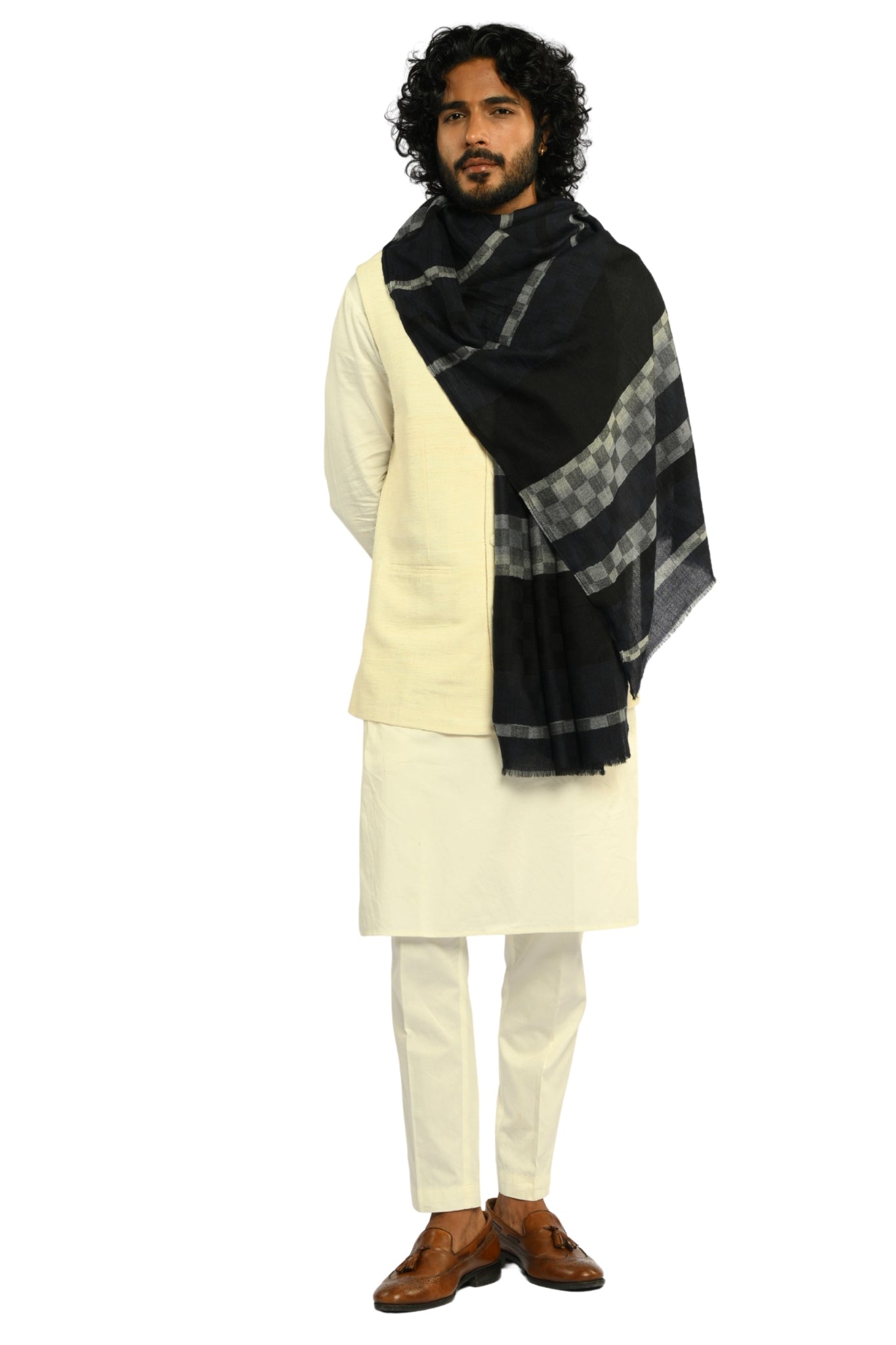 Taroob Checkmate Wool Scarf