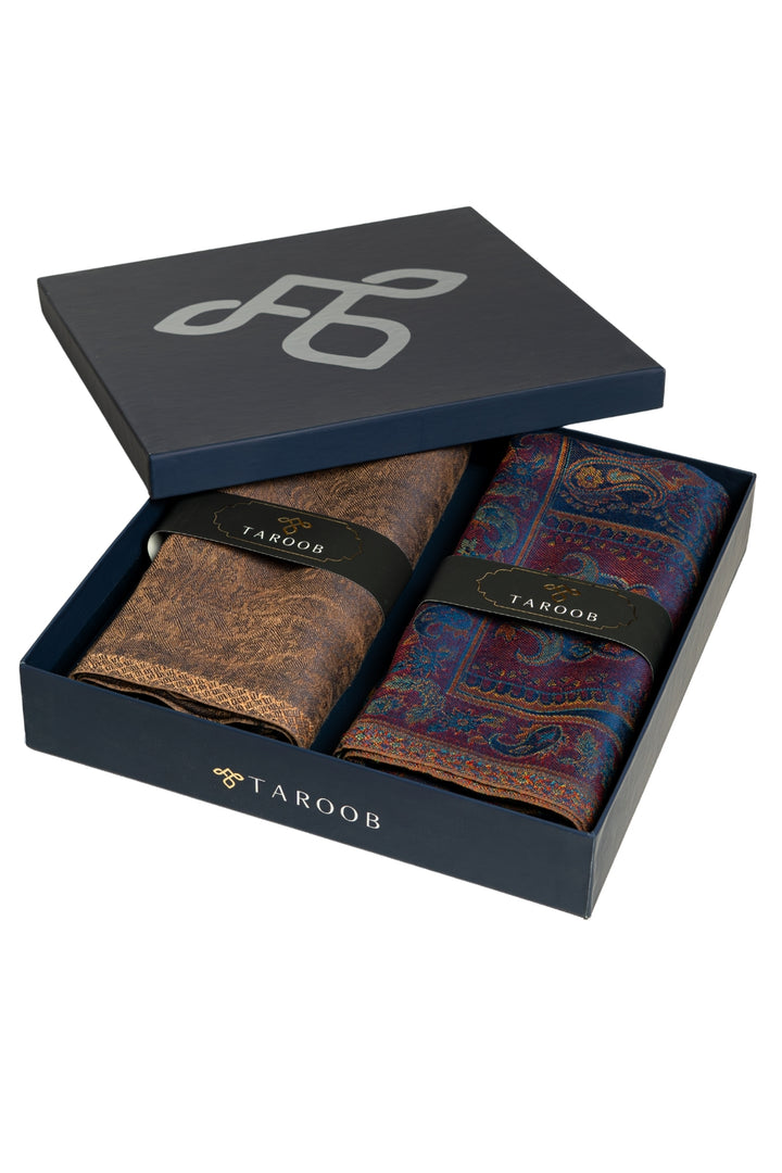 Taroob Couple Gift Set of Regal Kasmiri Jamawar Stoles for Him & Her