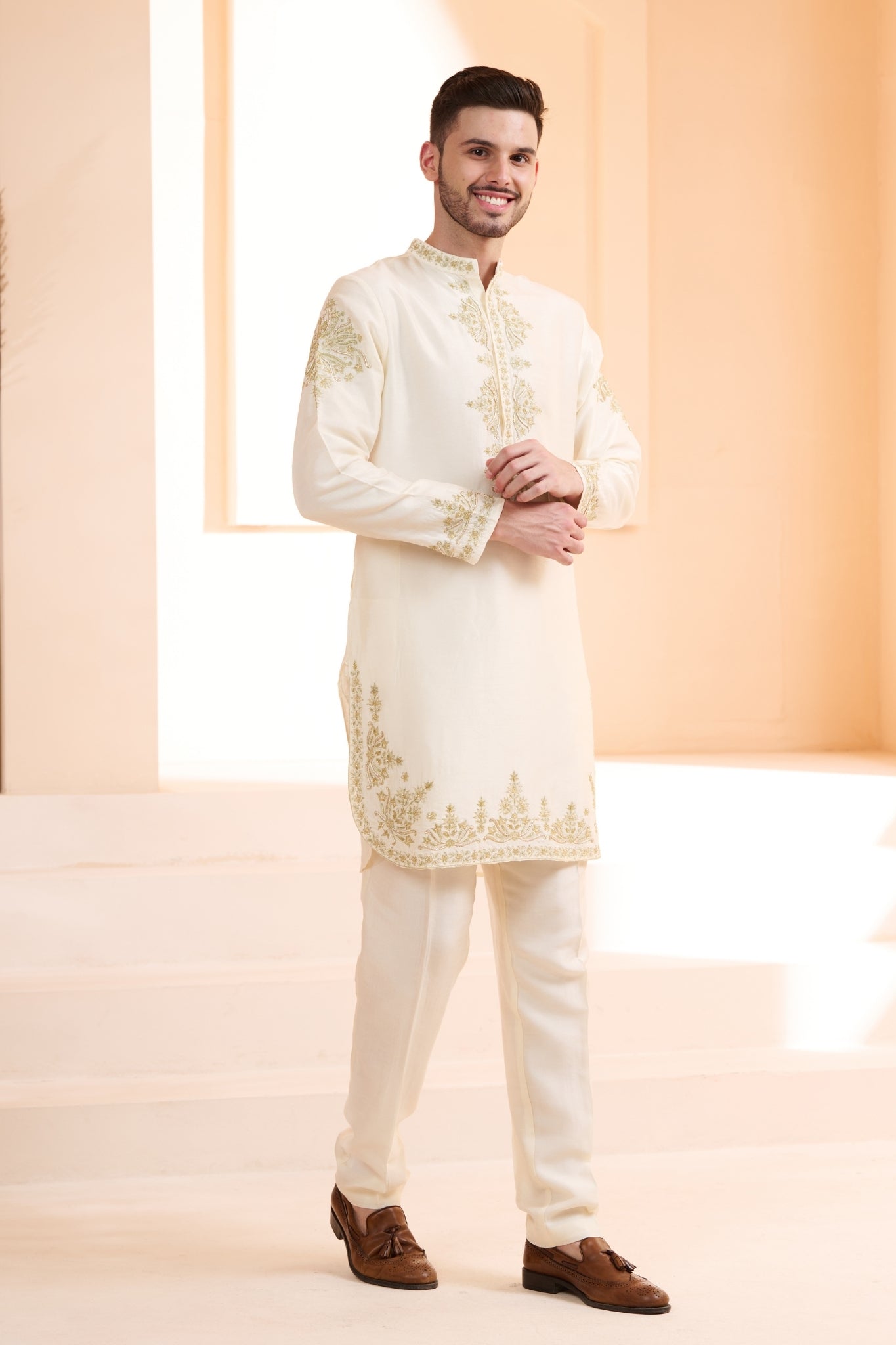 Taroob Hand Embroidered Zardozi Kurta Pajama Set