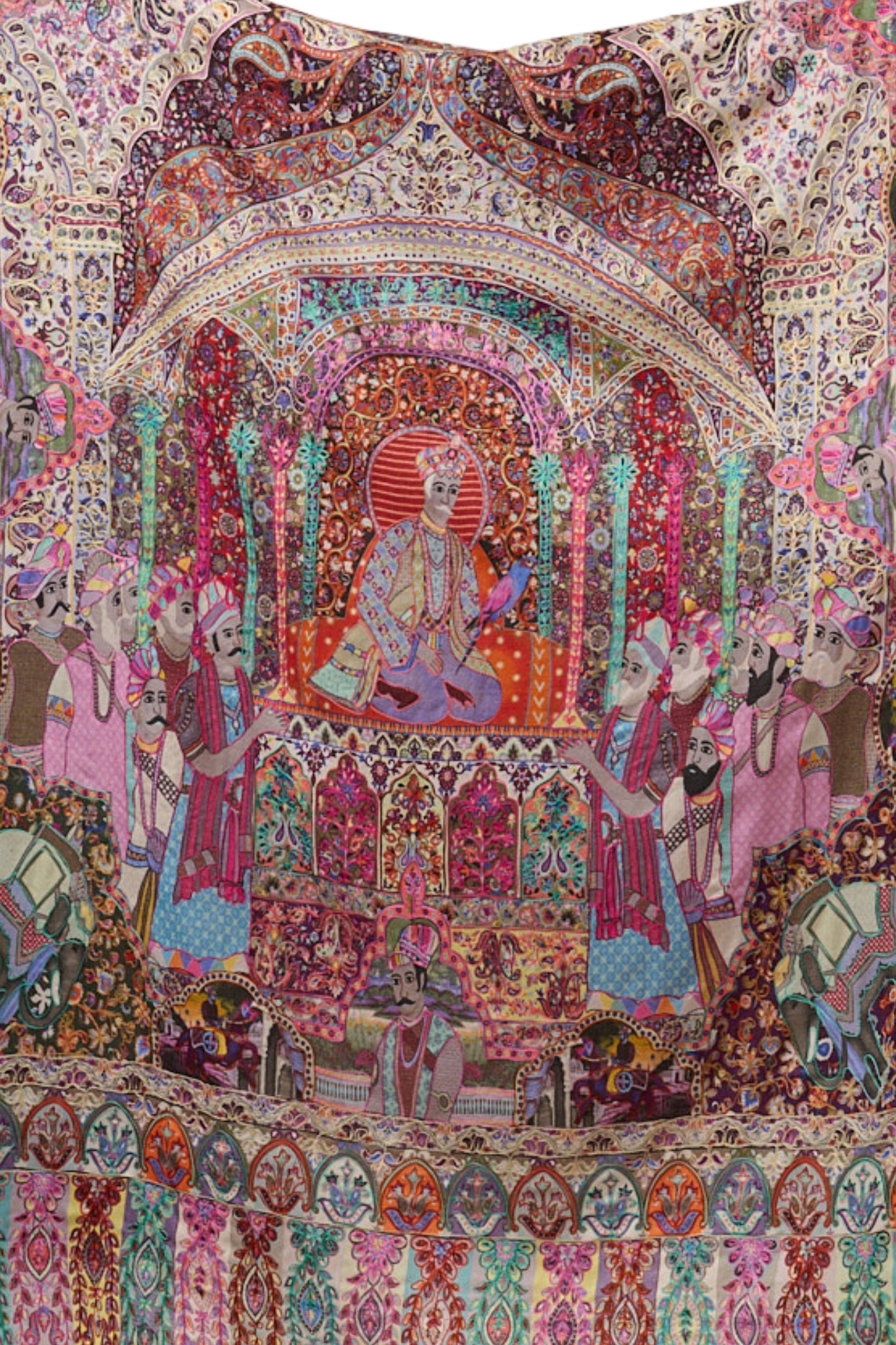 Taroob Embroidered Mughal Mehfil Kalamkari Stole