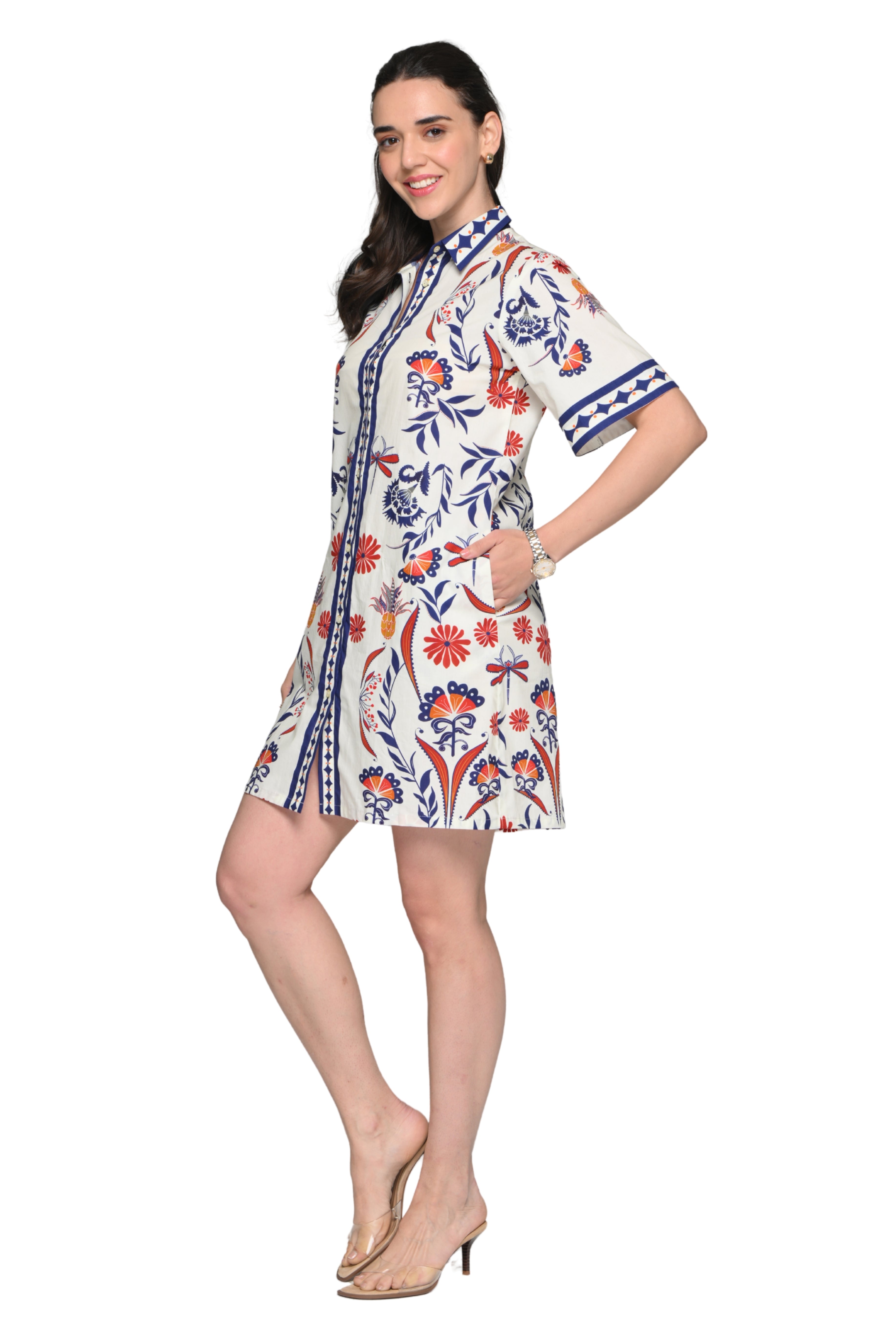 Taroob Blooming Dragonflies Cotton Dress