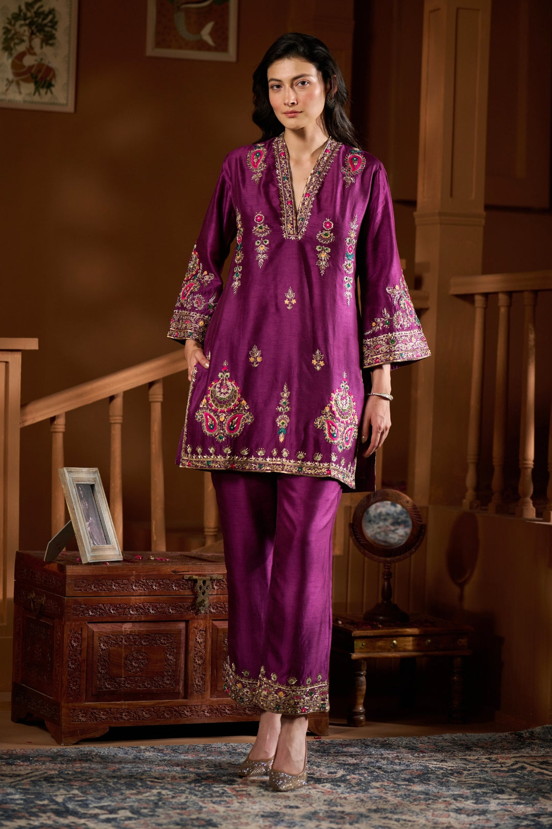 Taroob Chand Bagh Hand Embellished Kurta Set