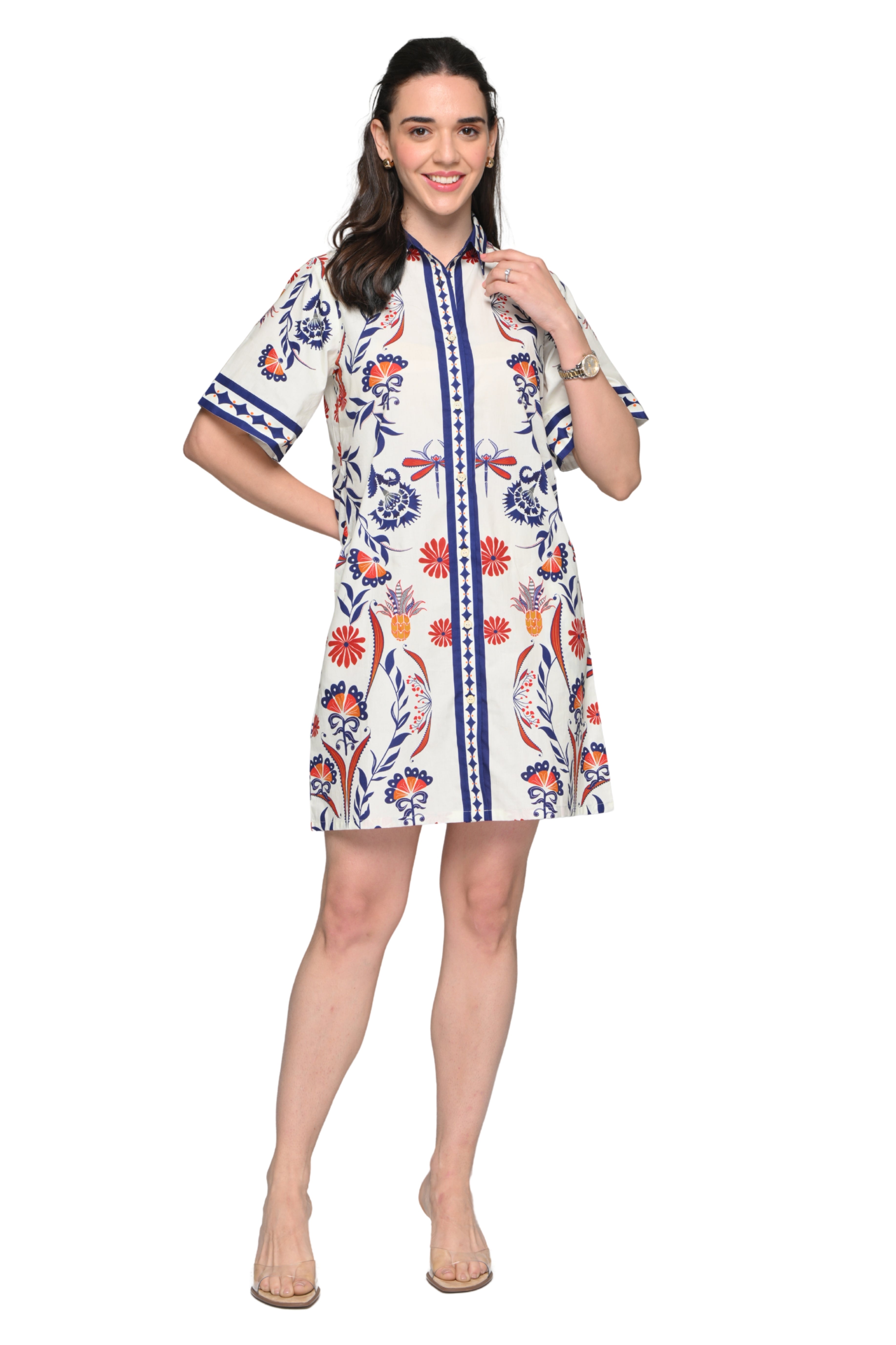 Taroob Blooming Dragonflies Cotton Dress