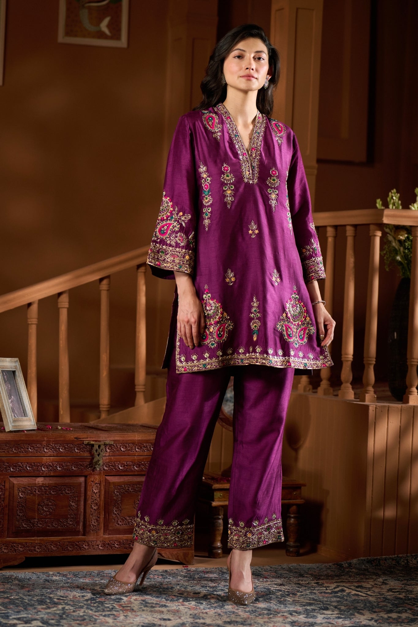 Taroob Chand Bagh Hand Embellished Kurta Set